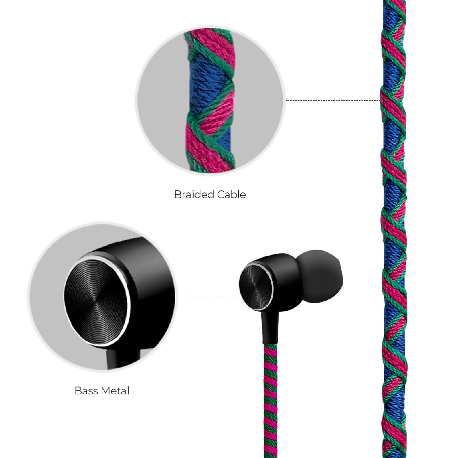 CROSSLOOP Pro Series CSLE013-E Wired Earphone with Mic (In Ear, Blue & Pink) CROSSLOOP Pro Series CSLE013-E Wired Earphone with Mic (In Ear, Blue & Pink)_10