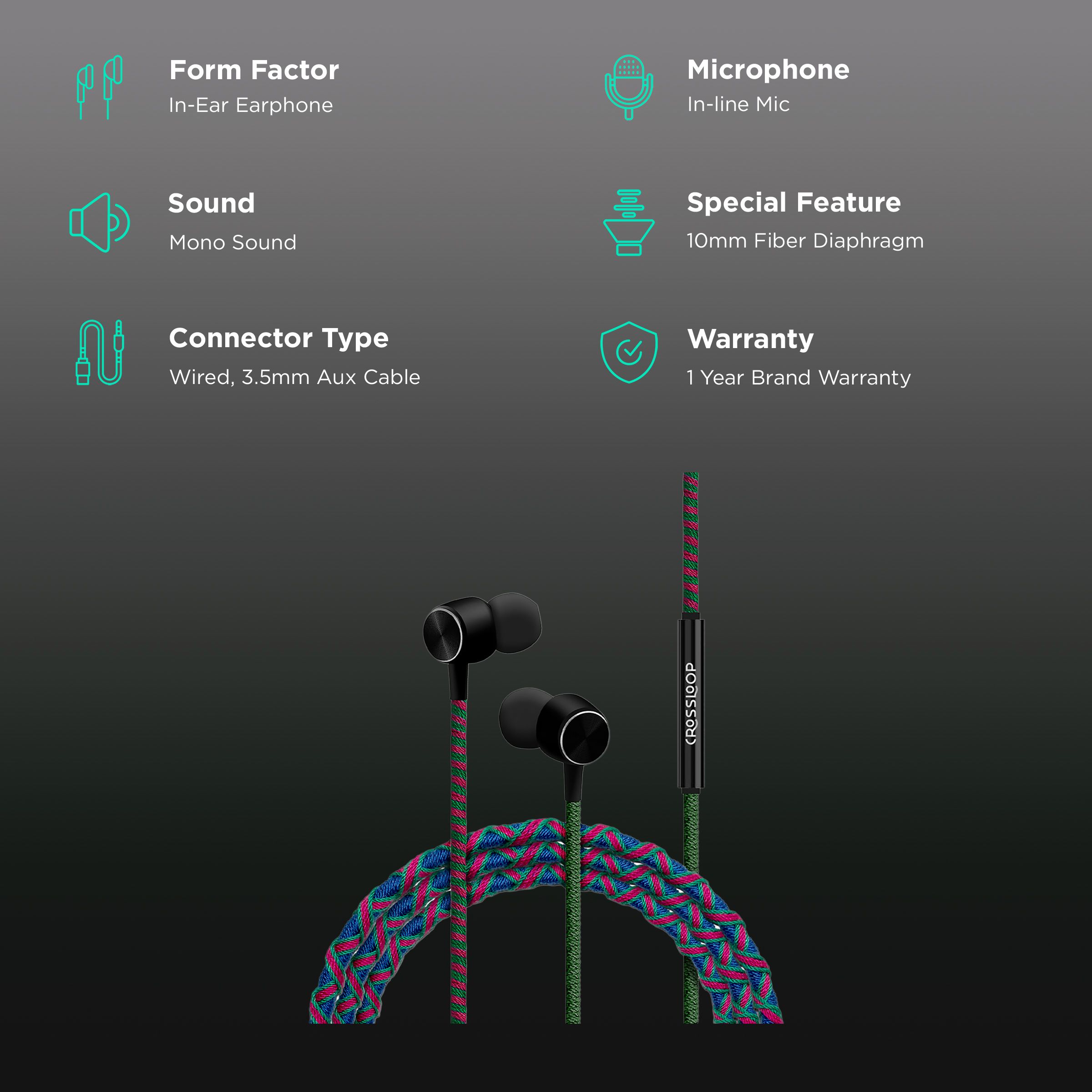 CROSSLOOP Pro Series CSLE013-E Wired Earphone with Mic (In Ear, Blue & Pink) CROSSLOOP Pro Series CSLE013-E Wired Earphone with Mic (In Ear, Blue & Pink)_2