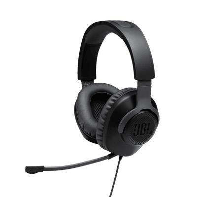JBL Quantum 100 JBLQUANTUM100BLK Wired Headphone with Mic (3.5 mm Connector, On Ear, Black)