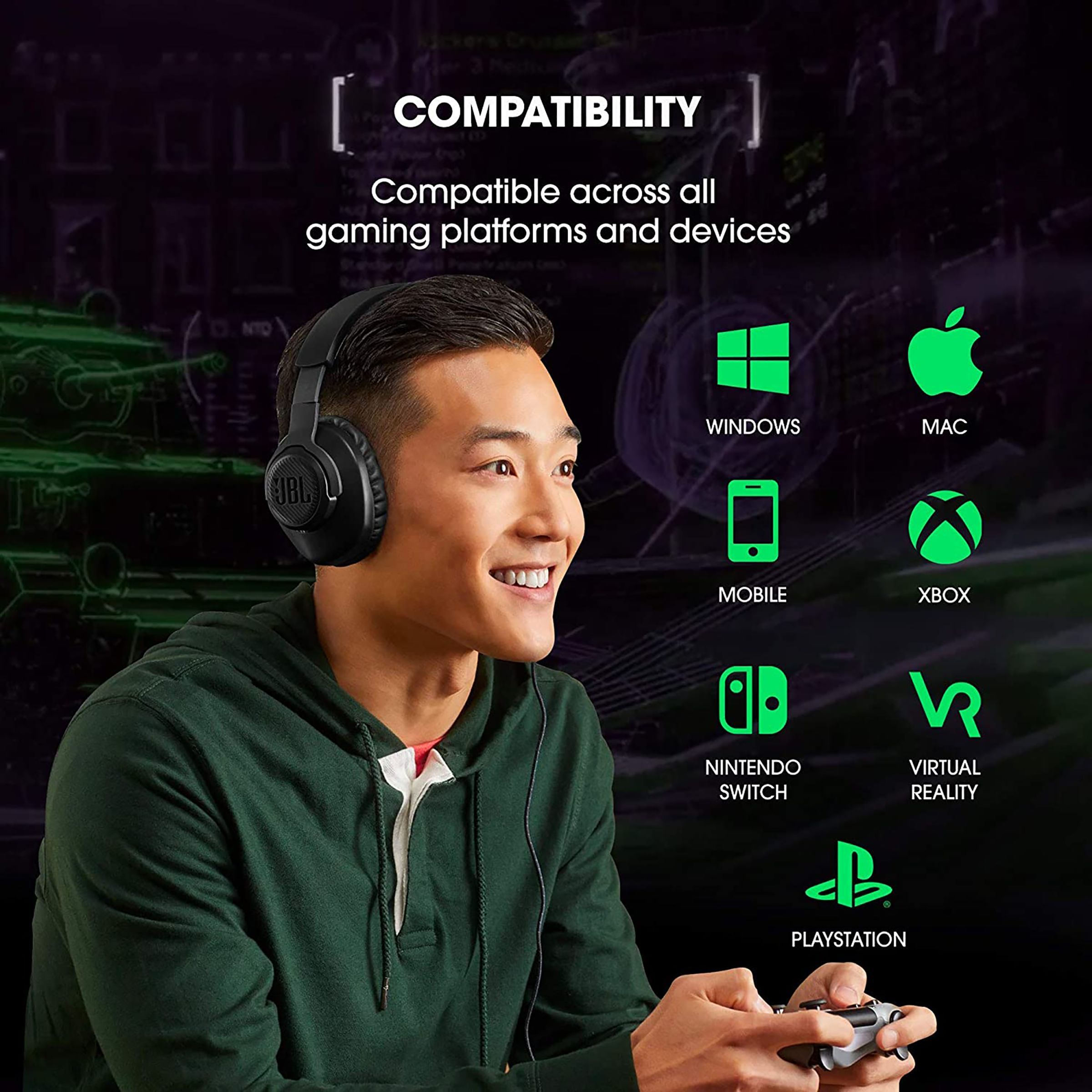 JBL Quantum 100 JBLQUANTUM100BLK Wired Headphone with Mic (3.5 mm Connector, On Ear, Black)_16