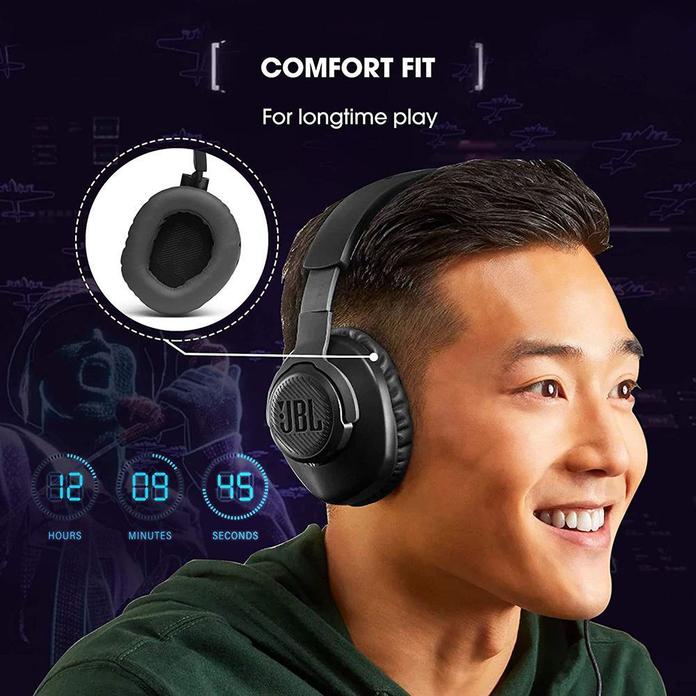 JBL Quantum 100 JBLQUANTUM100BLK Wired Headphone with Mic (3.5 mm Connector, On Ear, Black)_18