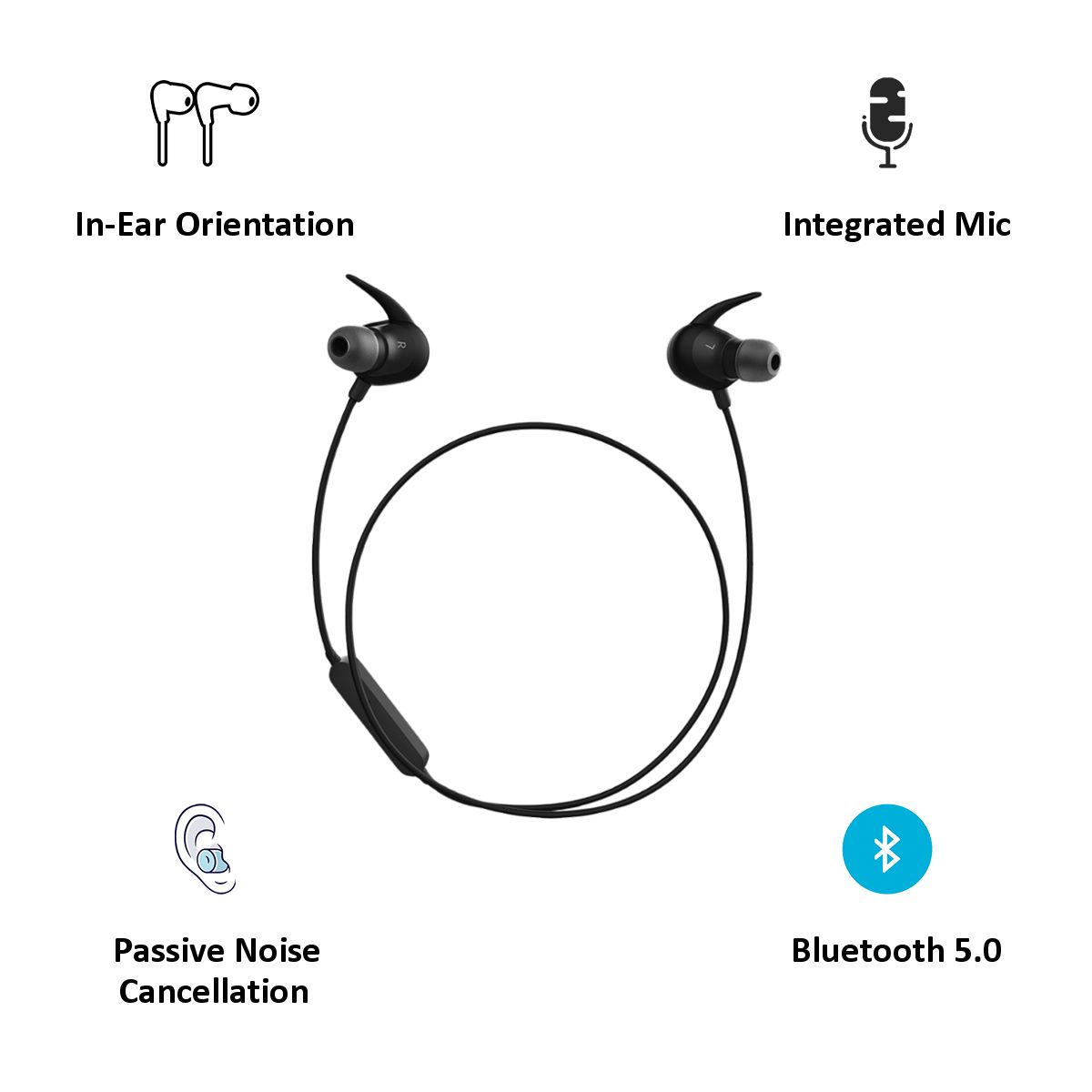CROSSBEATS Pulse CB-PULSE Neckband with Passive Noise Cancelling (IPX5 Sweatproof, Upto 8 Hours Playback, Black) CROSSBEATS Pulse CB-PULSE Neckband with Passive Noise Cancelling (IPX5 Sweatproof, Upto 8 Hours Playback, Black)_4