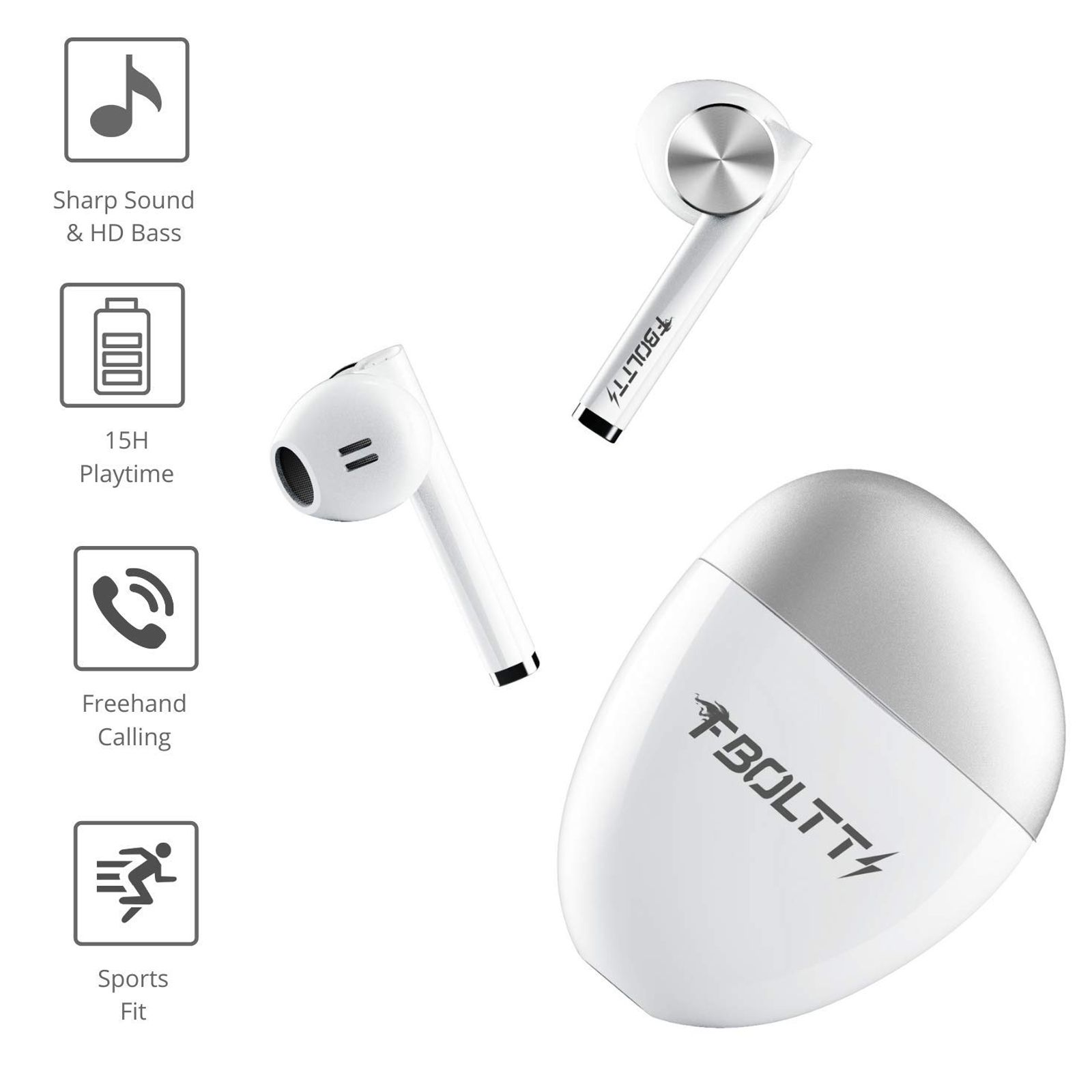 FIRE-BOLTT BE1300 In-Ear Noise Isolation Truly Wireless Earbuds with Mic (Bluetooth 5.0, Automatic Pairing, White) FIRE-BOLTT BE1300 In-Ear Noise Isolation Truly Wireless Earbuds with Mic (Bluetooth 5.0, Automatic Pairing, White)_6