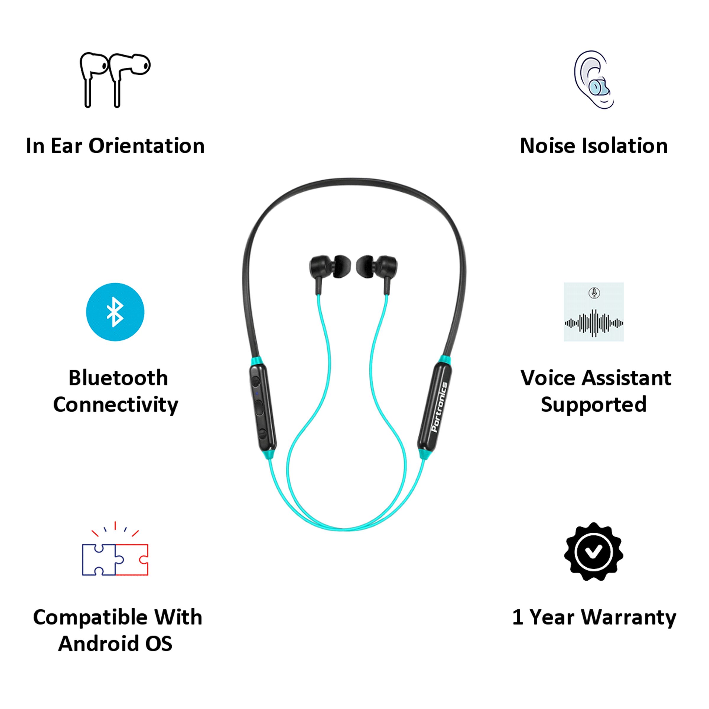 PORTRONICS Harmonics One In-Ear Wireless Earphone with Mic (Bluetooth 5.0, Voice Assistant Supported, POR 1119, Green)_4