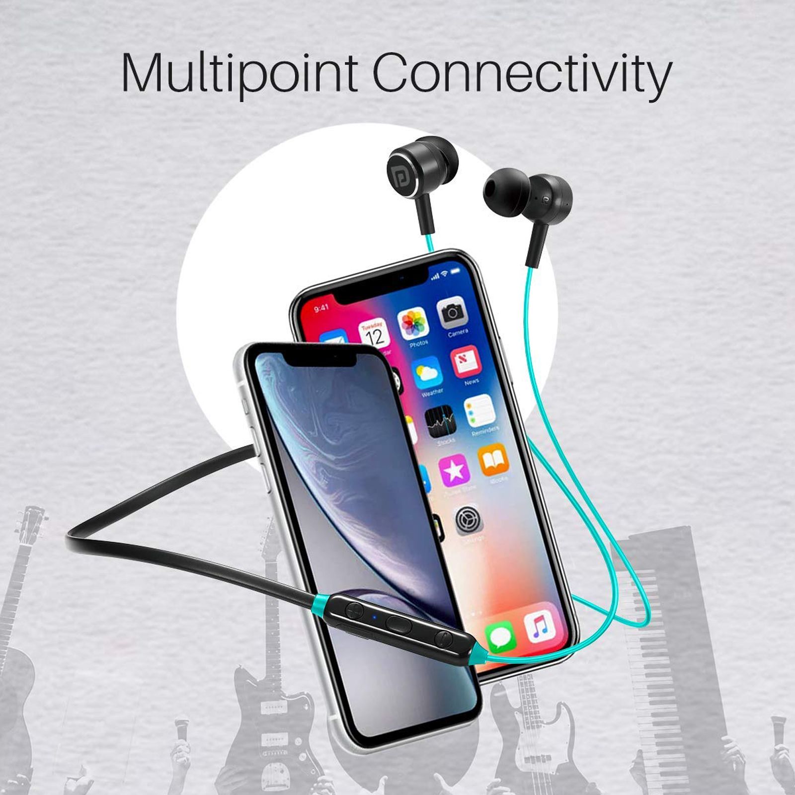 PORTRONICS Harmonics One In-Ear Wireless Earphone with Mic (Bluetooth 5.0, Voice Assistant Supported, POR 1119, Green)_5