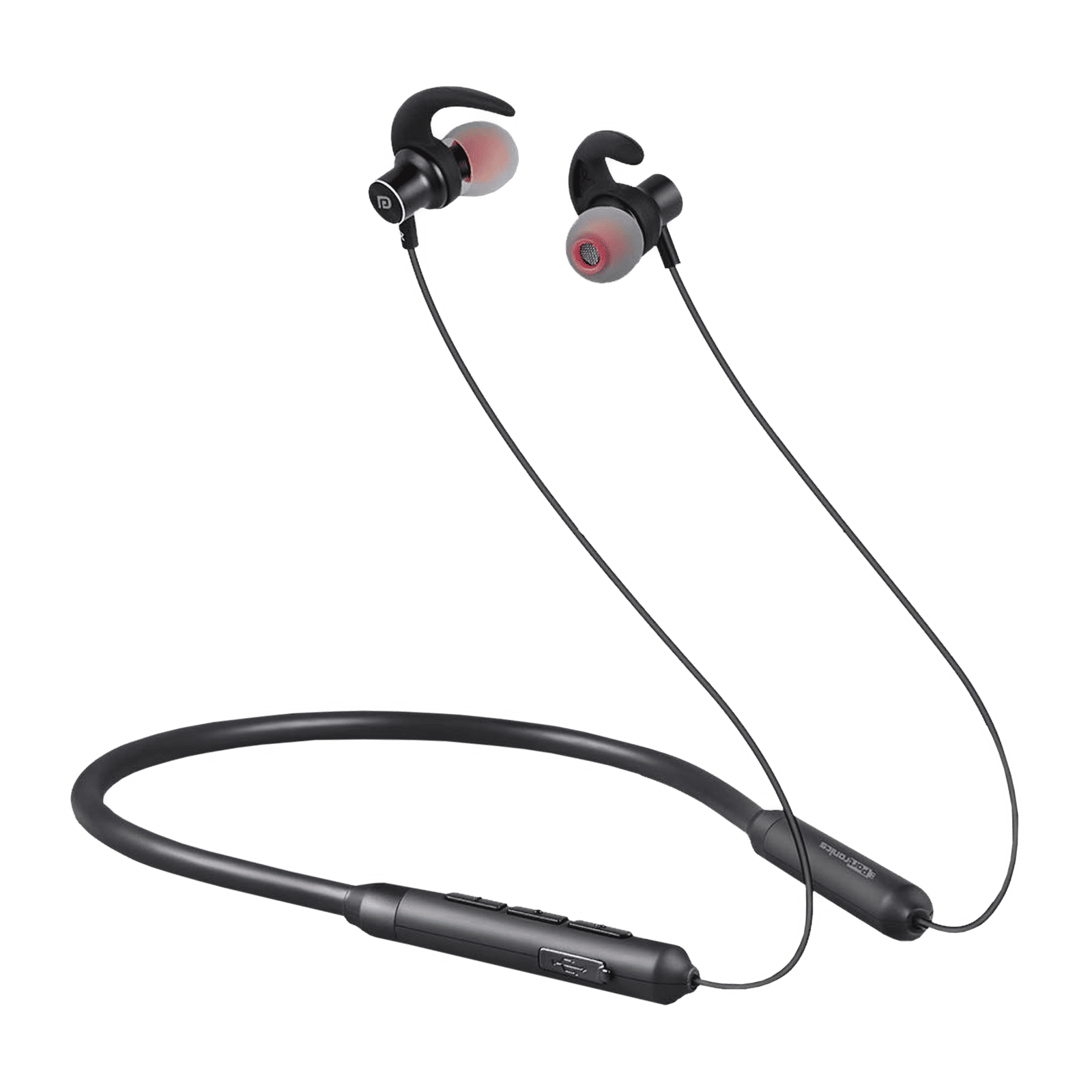 PORTRONICS Harmonics X POR 1099 Neckband (IPX5 Sweat Resistant, Rapid Charging, Black) PORTRONICS Harmonics X POR 1099 Neckband (IPX5 Sweat Resistant, Rapid Charging, Black)_1