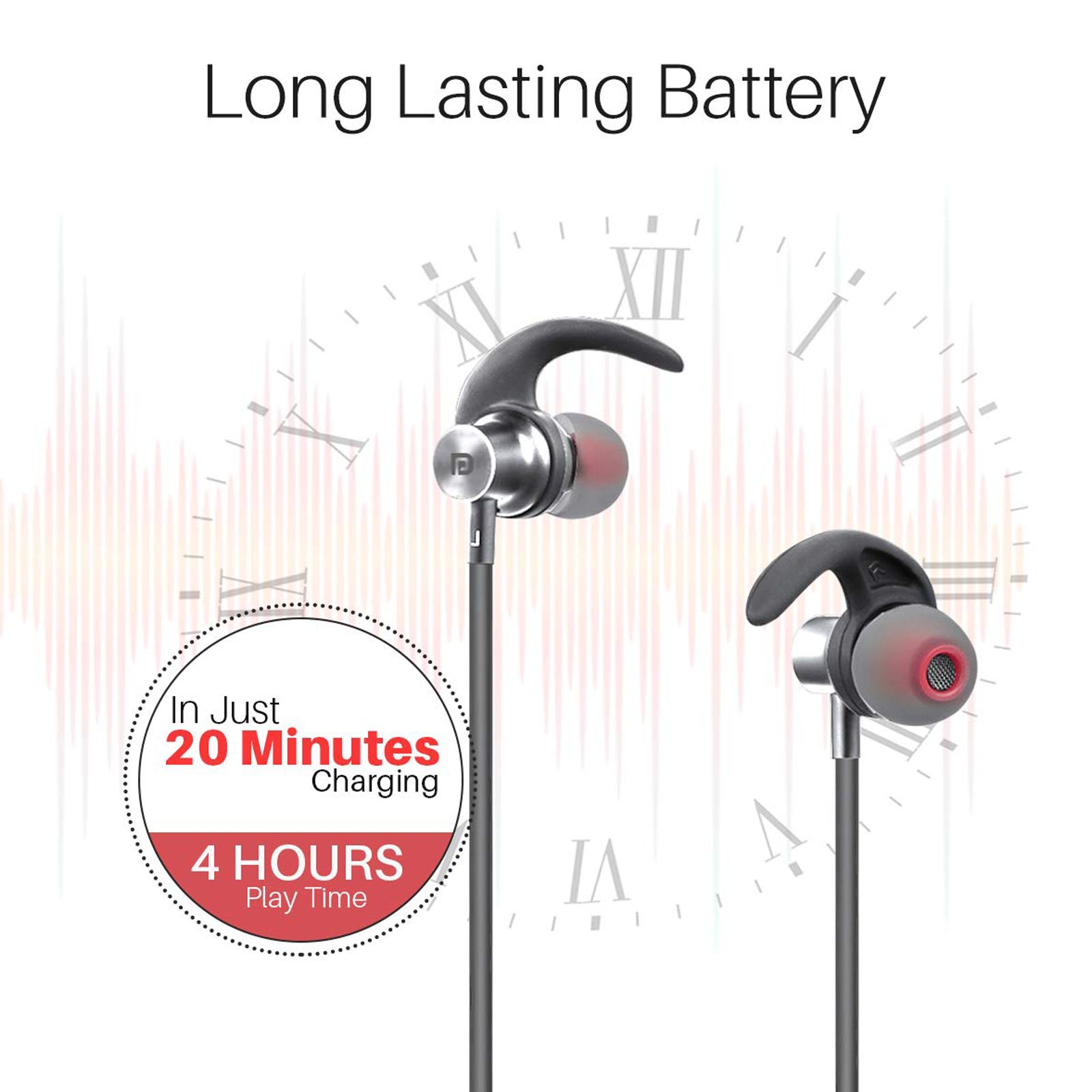 PORTRONICS Harmonics X POR 1100 Neckband (IPX5 Sweat Resistant, Rapid Charging, Grey) PORTRONICS Harmonics X POR 1100 Neckband (IPX5 Sweat Resistant, Rapid Charging, Grey)_4