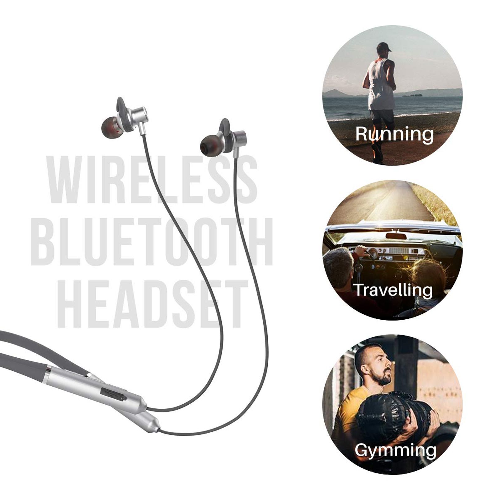 PORTRONICS Harmonics X POR 1100 Neckband (IPX5 Sweat Resistant, Rapid Charging, Grey) PORTRONICS Harmonics X POR 1100 Neckband (IPX5 Sweat Resistant, Rapid Charging, Grey)_5