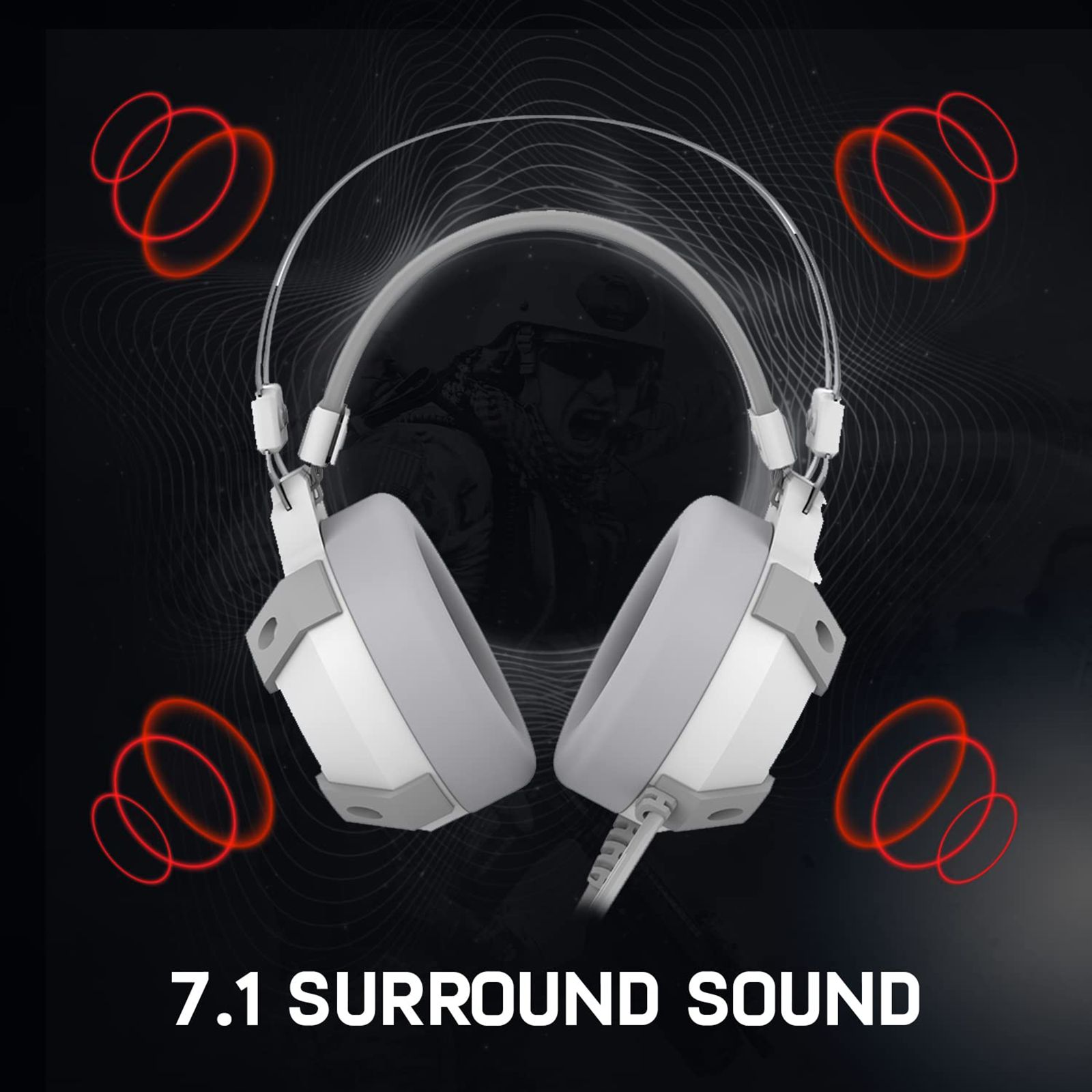 Red Gear Cosmo 7.1 Wired Gaming Headset with Passive Noise Cancellation (RGD LED, Over Ear, White)_10