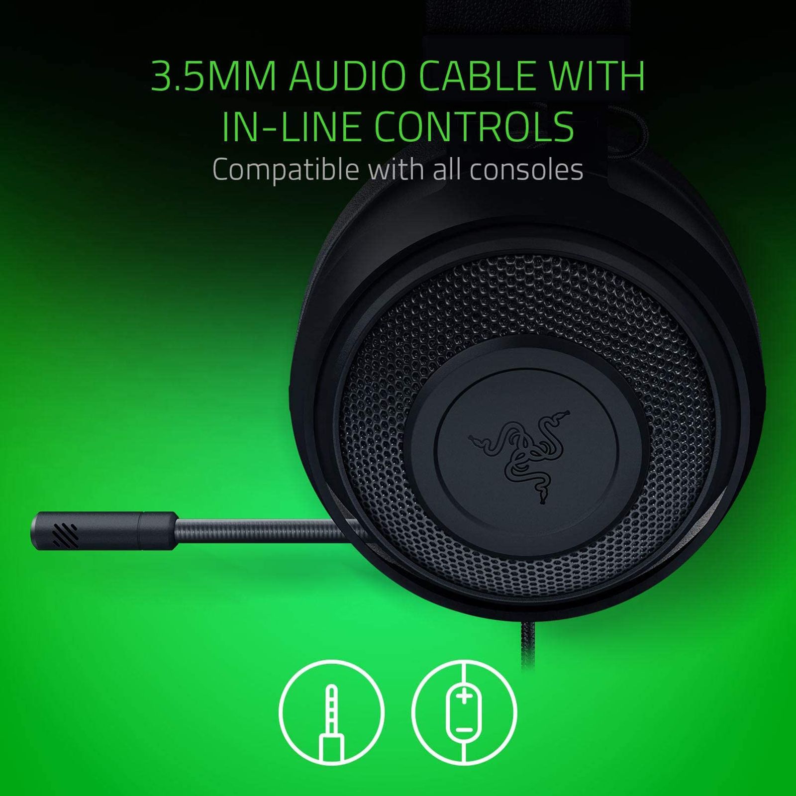RAZER Kraken RZ04-02830100-R3M1 Wired Gaming Headset (Clear & Powerful Sound, Over Ear, Black) RAZER Kraken RZ04-02830100-R3M1 Wired Gaming Headset (Clear & Powerful Sound, Over Ear, Black)_6