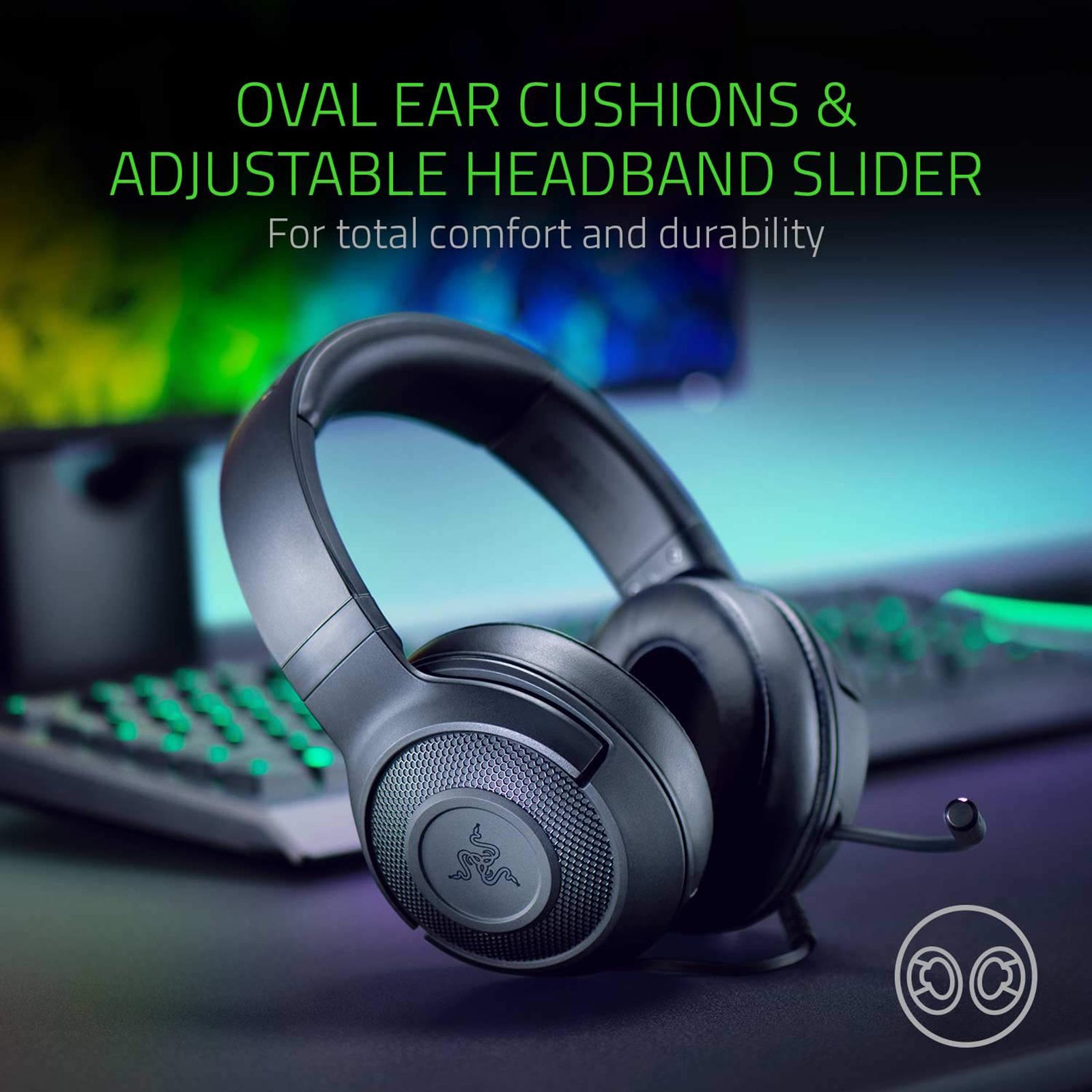 RAZER Kraken RZ04-02830100-R3M1 Wired Gaming Headset (Clear & Powerful Sound, Over Ear, Black) RAZER Kraken RZ04-02830100-R3M1 Wired Gaming Headset (Clear & Powerful Sound, Over Ear, Black)_9