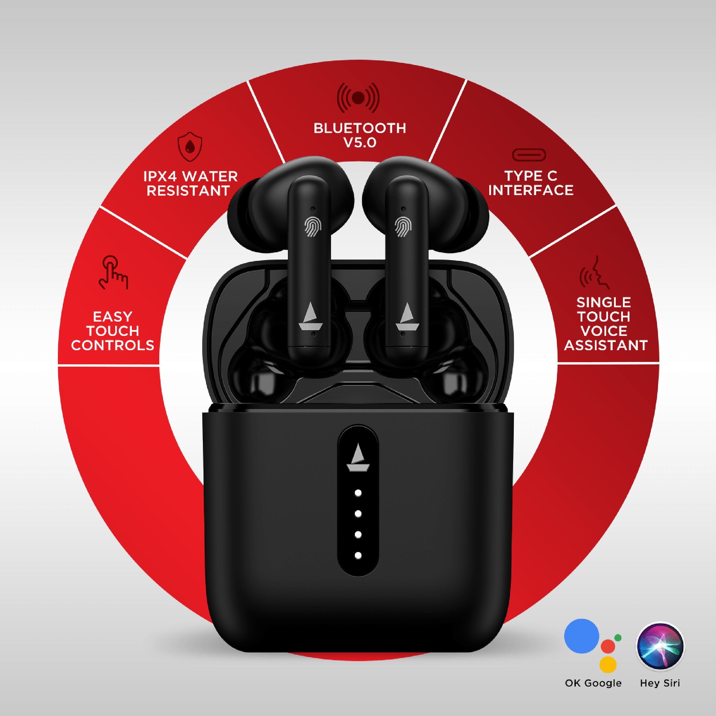 boAt Airdopes 148 TWS Earbuds with Environmental Noise Cancellation (IPX4 Sweat & Water Resistant, 42 Hours Playtime, Black)_5