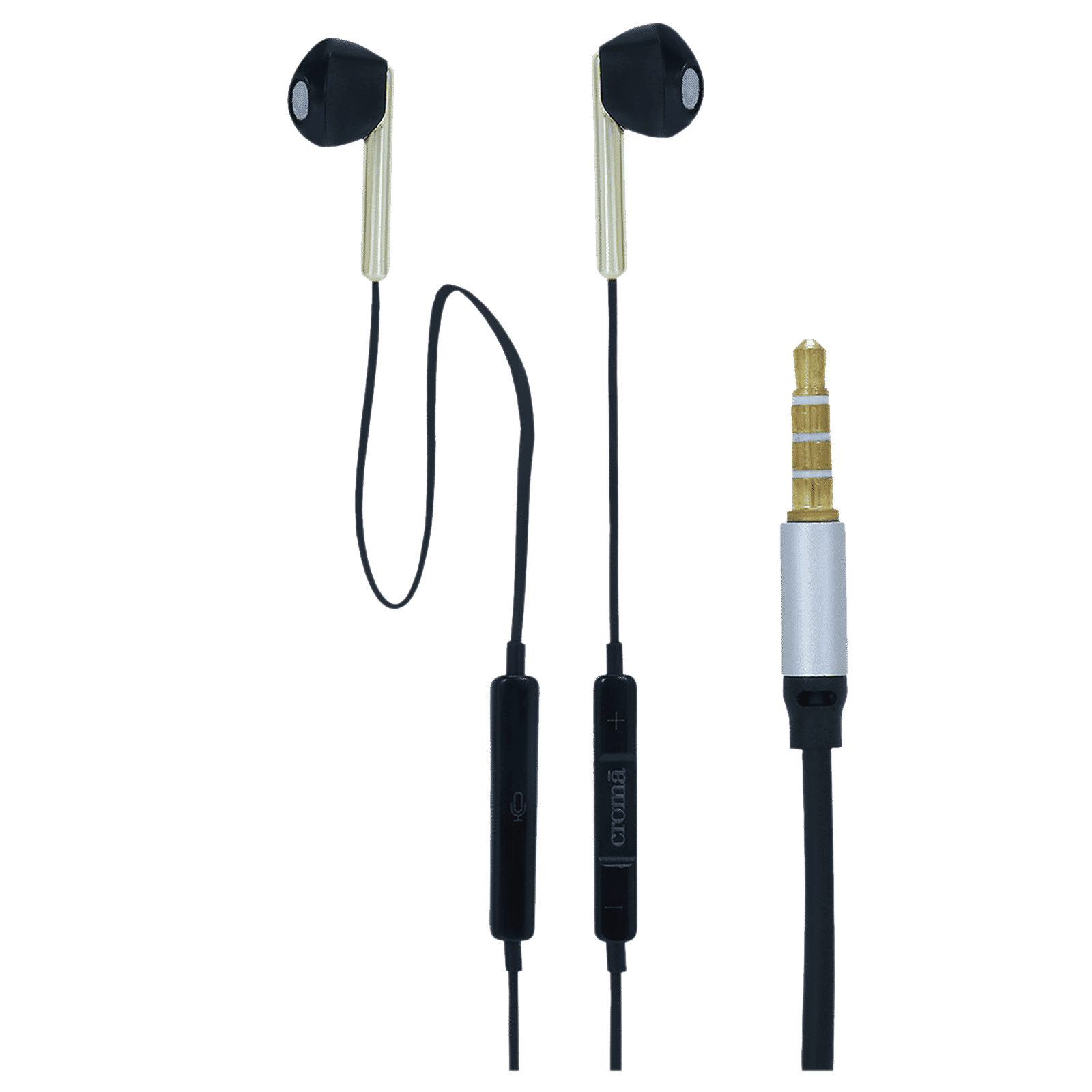 Croma Wired Earphone with Mic (In Ear, Black) Croma Wired Earphone with Mic (In Ear, Black)_1