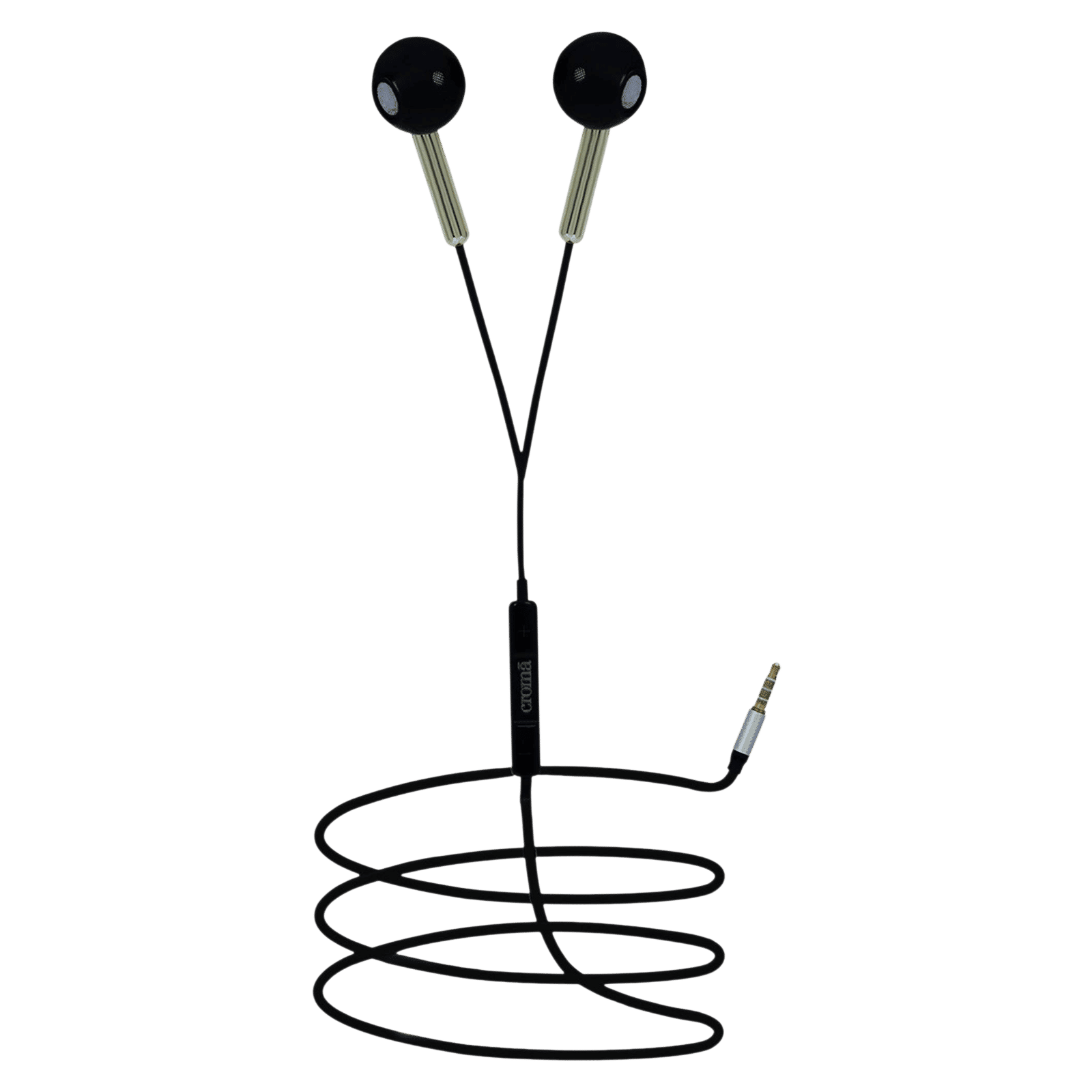 Croma Wired Earphone with Mic (In Ear, Black) Croma Wired Earphone with Mic (In Ear, Black)_12