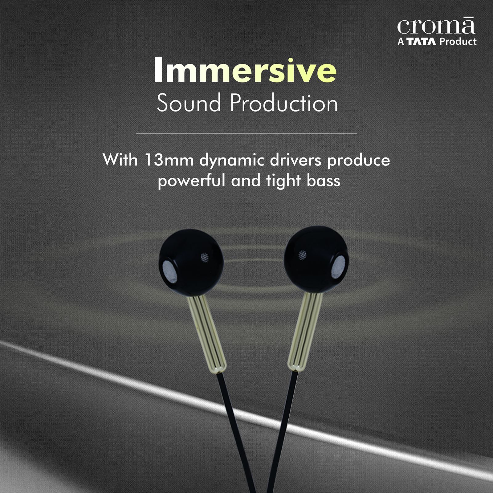 Croma Wired Earphone with Mic (In Ear, Black) Croma Wired Earphone with Mic (In Ear, Black)_21