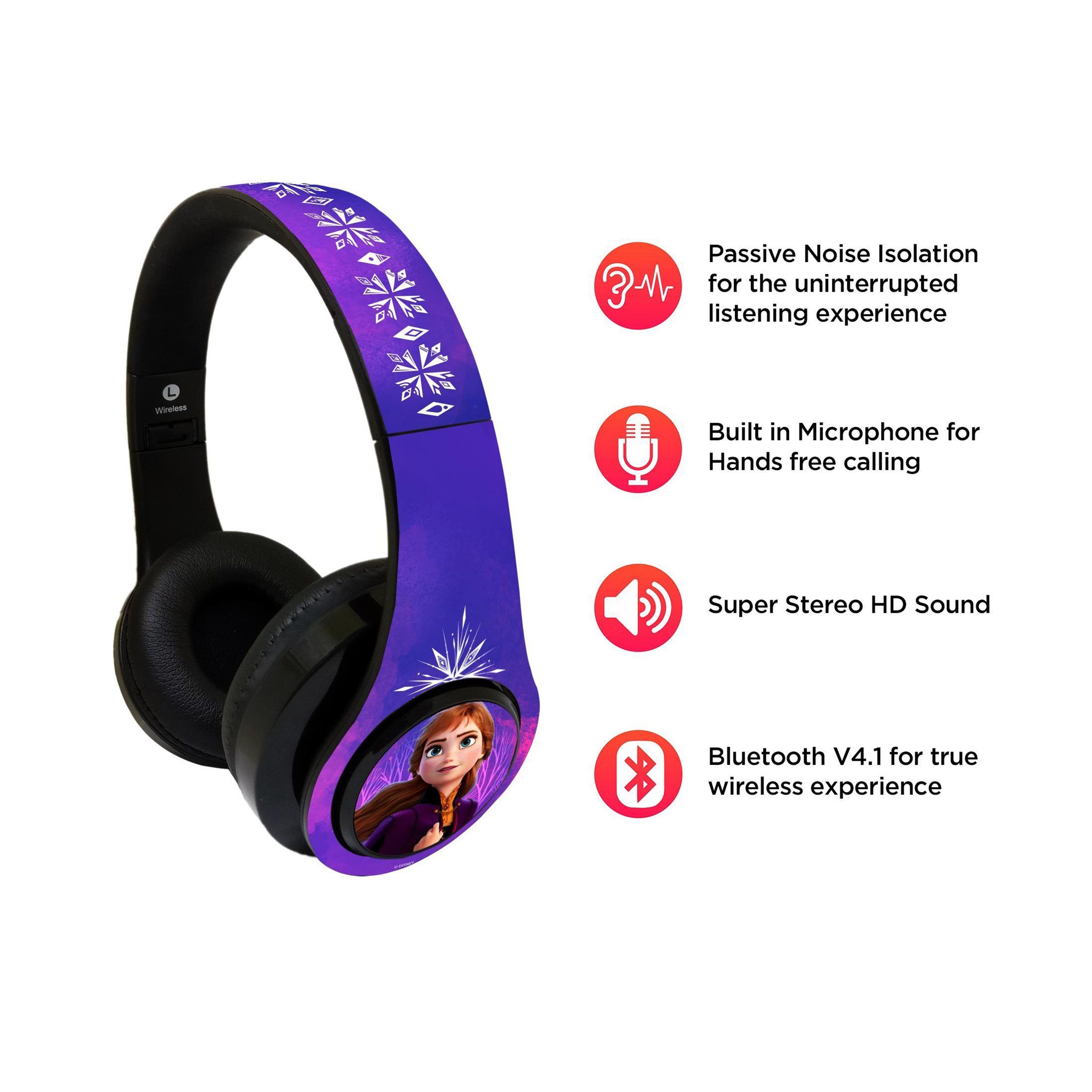 macmerise Fearless Sisters - Decibel SODCIBLDD4890 Bluetooth Headphone with Mic (Passive Noise Cancellation, On Ear, Multicolor)_5