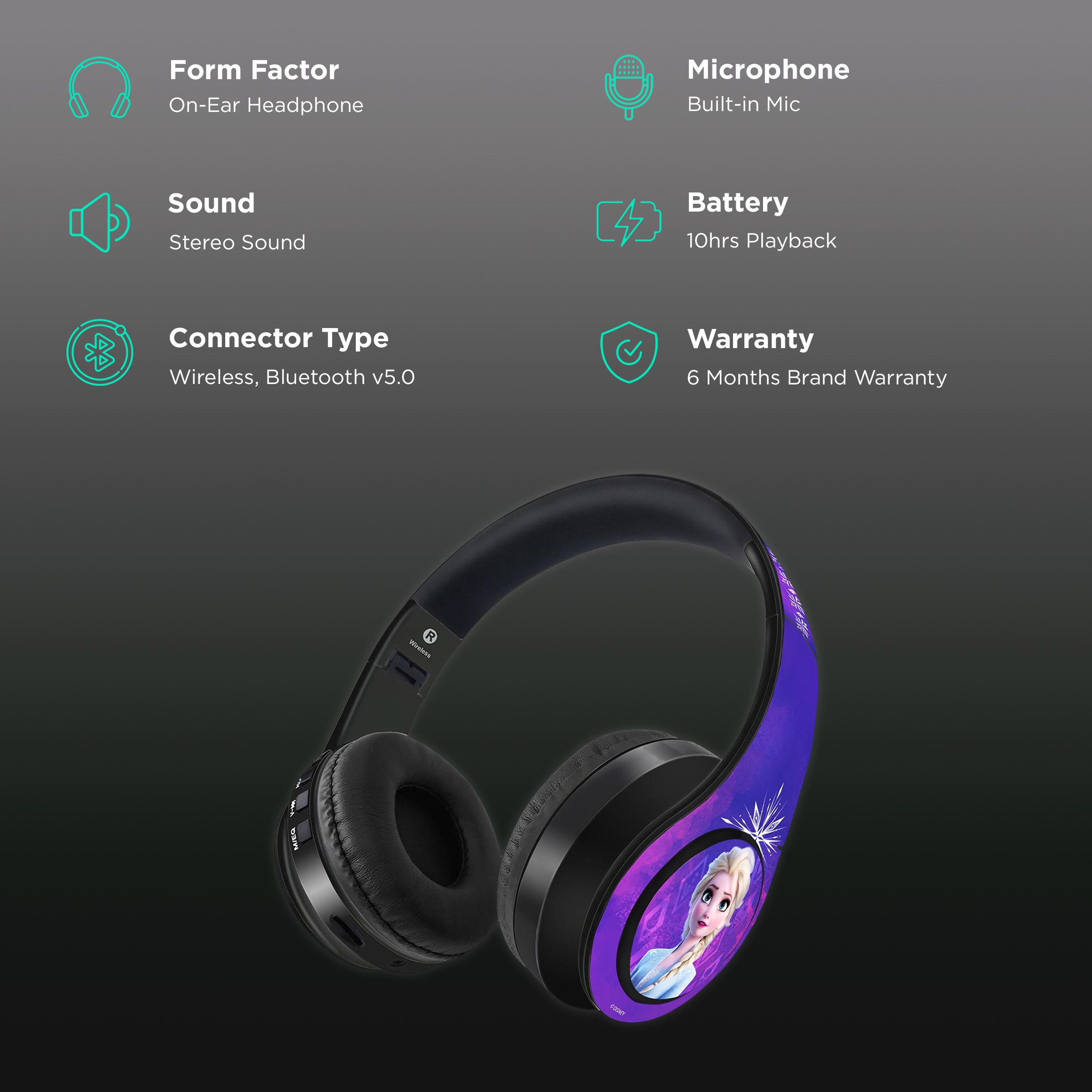 macmerise Fearless Sisters - Decibel SODCIBLDD4890 Bluetooth Headphone with Mic (Passive Noise Cancellation, On Ear, Multicolor)_2