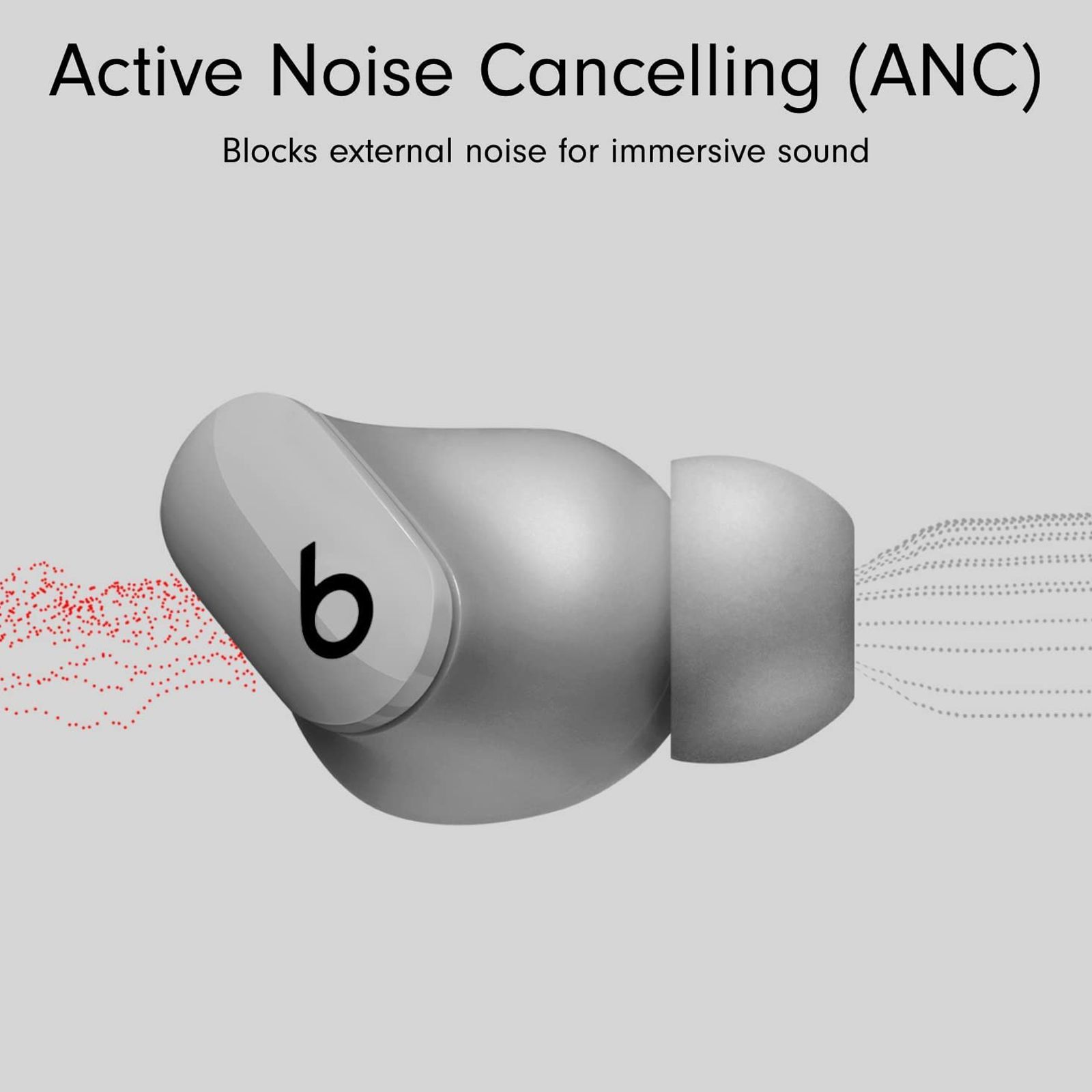 beats Studio Buds MMT93ZM/A TWS Earbuds with Active Noise Cancellation (Water Resistant, Spatial Audio, Moon Gray)_10