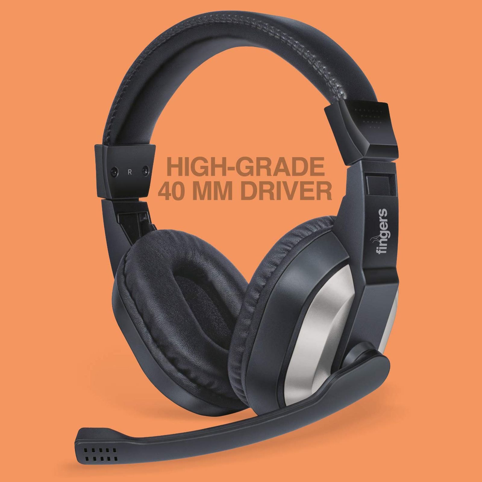 fingers F10 Wired Gaming Headset (Dual Pin, On Ear, Black/Slate Grey)_8