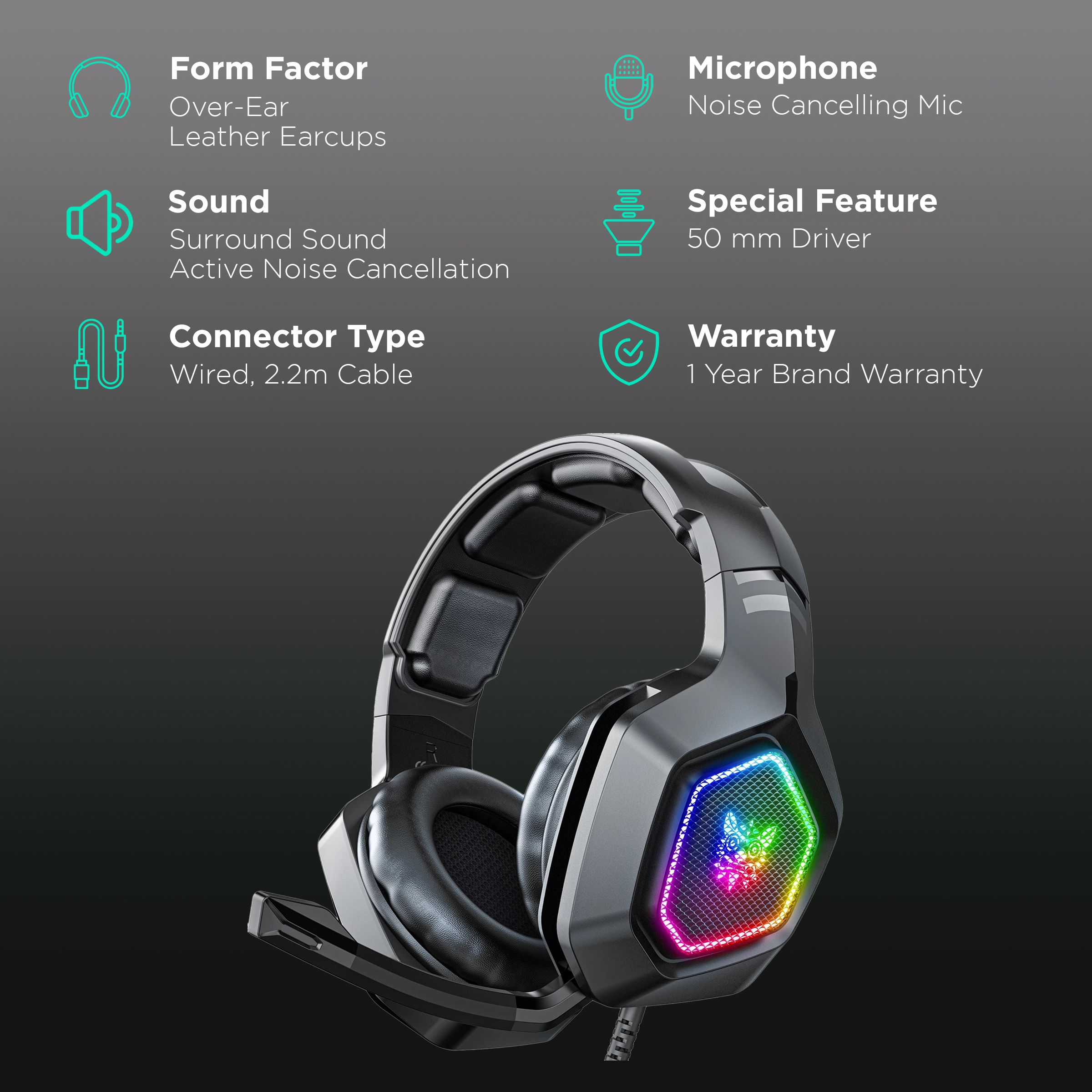 ONIKUMA K10 Over-Ear Wired Gaming Headphone with Mic (Virtual 7.1 Surround Sound, Black) ONIKUMA K10 Over-Ear Wired Gaming Headphone with Mic (Virtual 7.1 Surround Sound, Black)_2