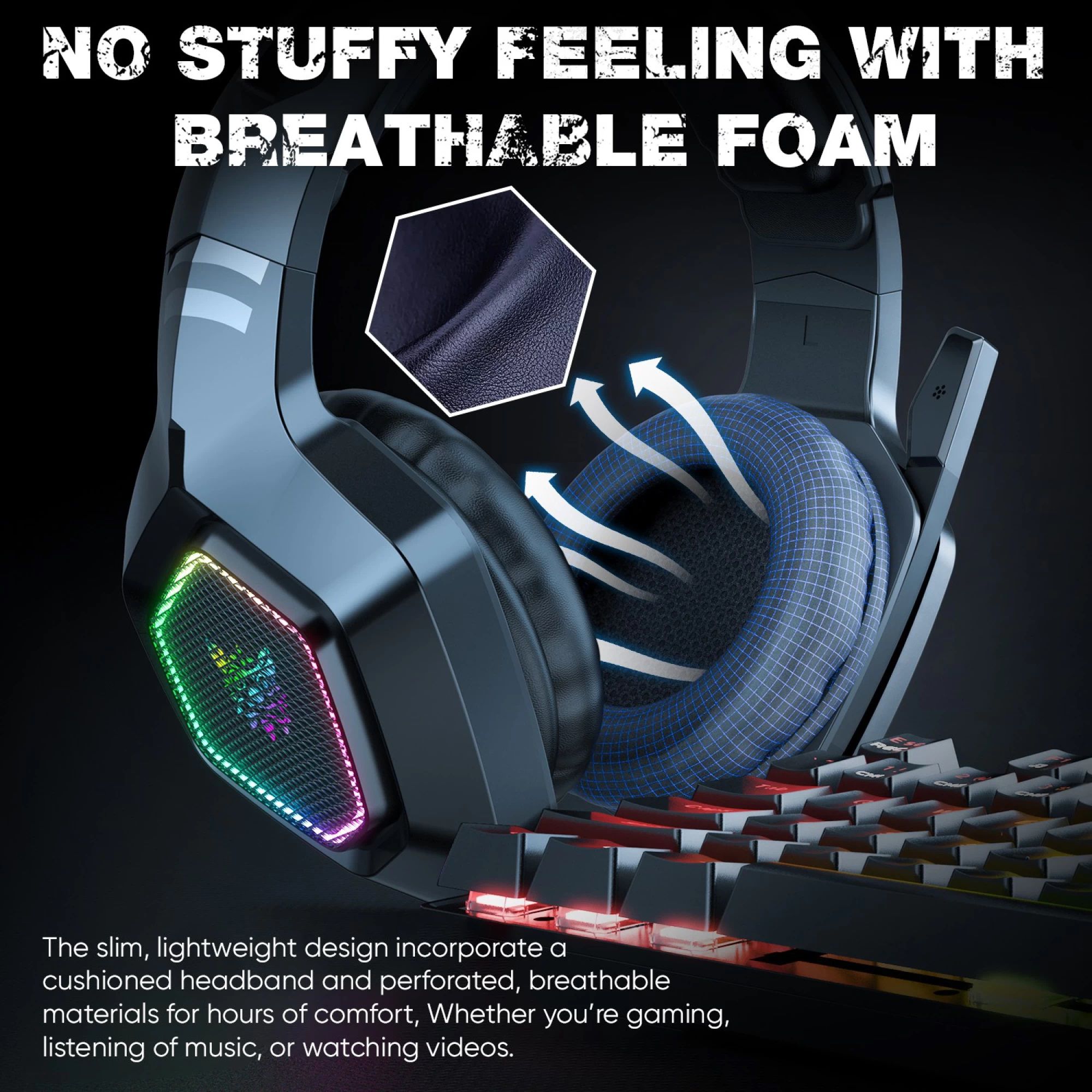 ONIKUMA K10 Over-Ear Wired Gaming Headphone with Mic (Virtual 7.1 Surround Sound, Black) ONIKUMA K10 Over-Ear Wired Gaming Headphone with Mic (Virtual 7.1 Surround Sound, Black)_3