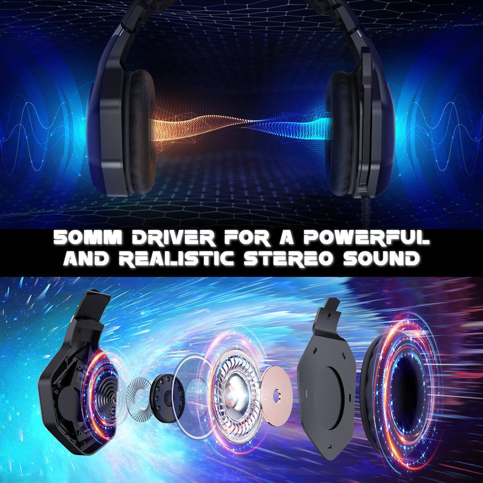 ONIKUMA K10 Pro Wired Gaming Headphone with Noise Cancellation (RGB Light, Over Ear, Black)_5
