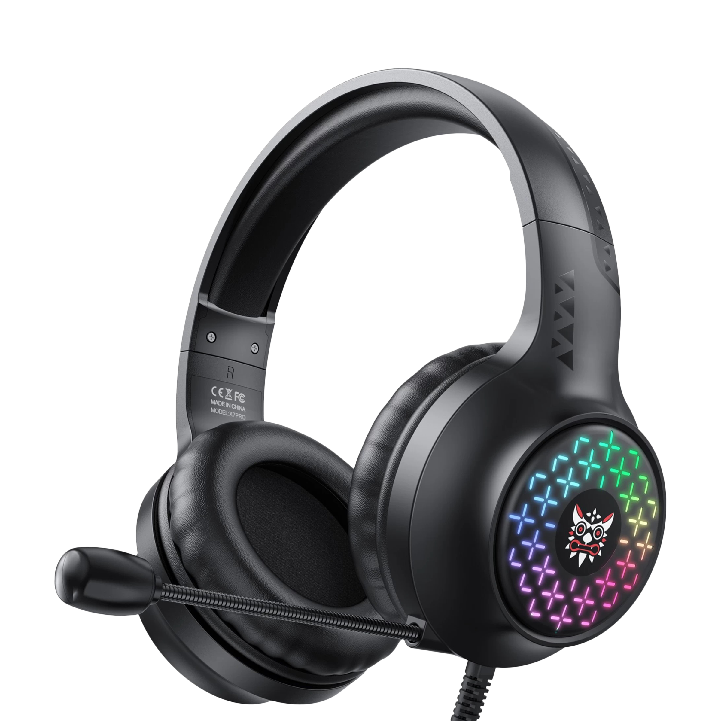 ONIKUMA X7 Pro Wired Gaming Headphone with Noise Cancellation (RGB Light, Over Ear, Black)_1