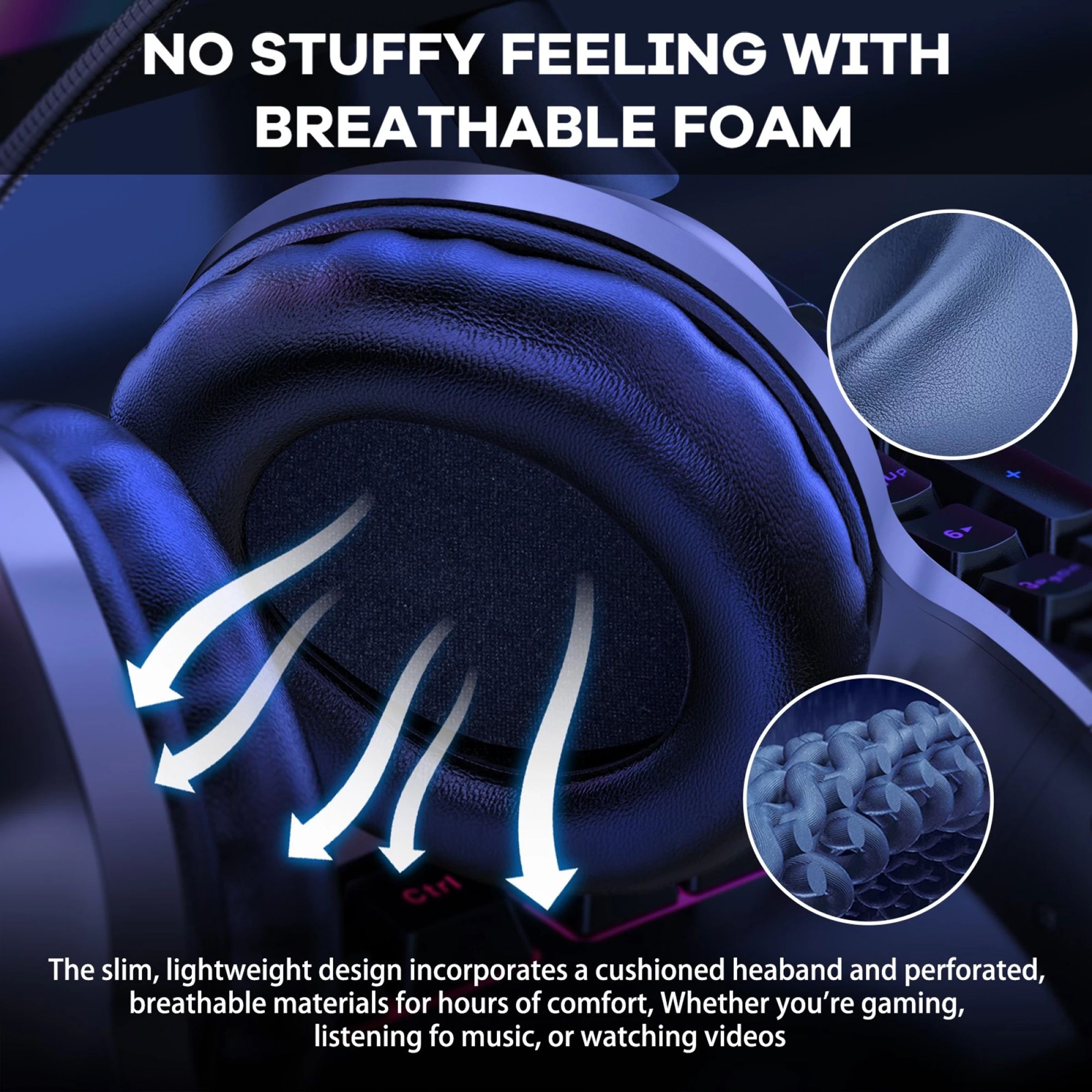 ONIKUMA X7 Pro Wired Gaming Headphone with Noise Cancellation (RGB Light, Over Ear, Black)_7