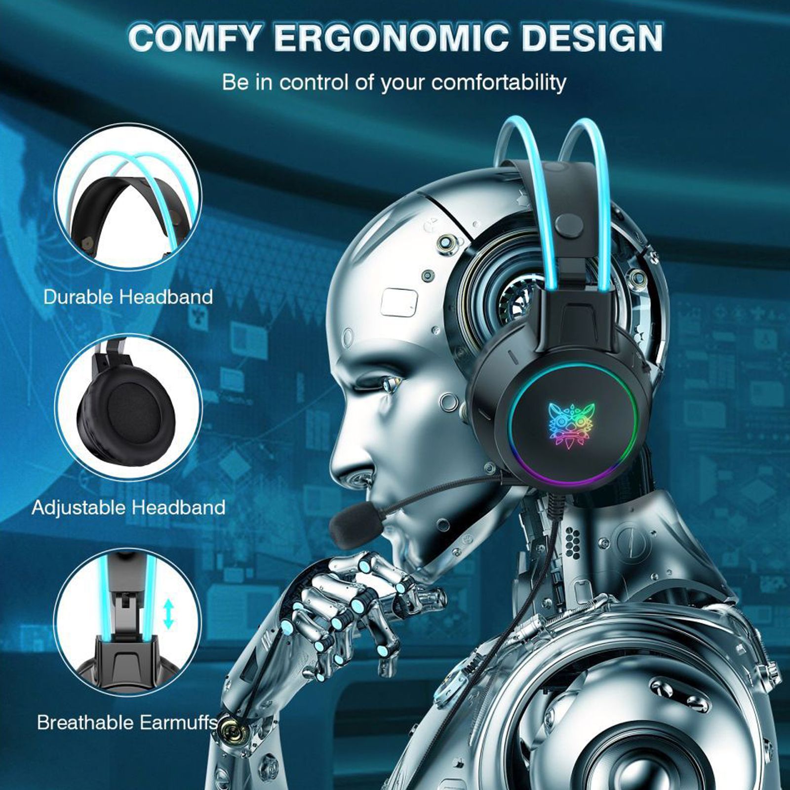 ONIKUMA X15 Pro Wired Gaming Headphone (Enhanced Bass, Over-Ear, Black)_6