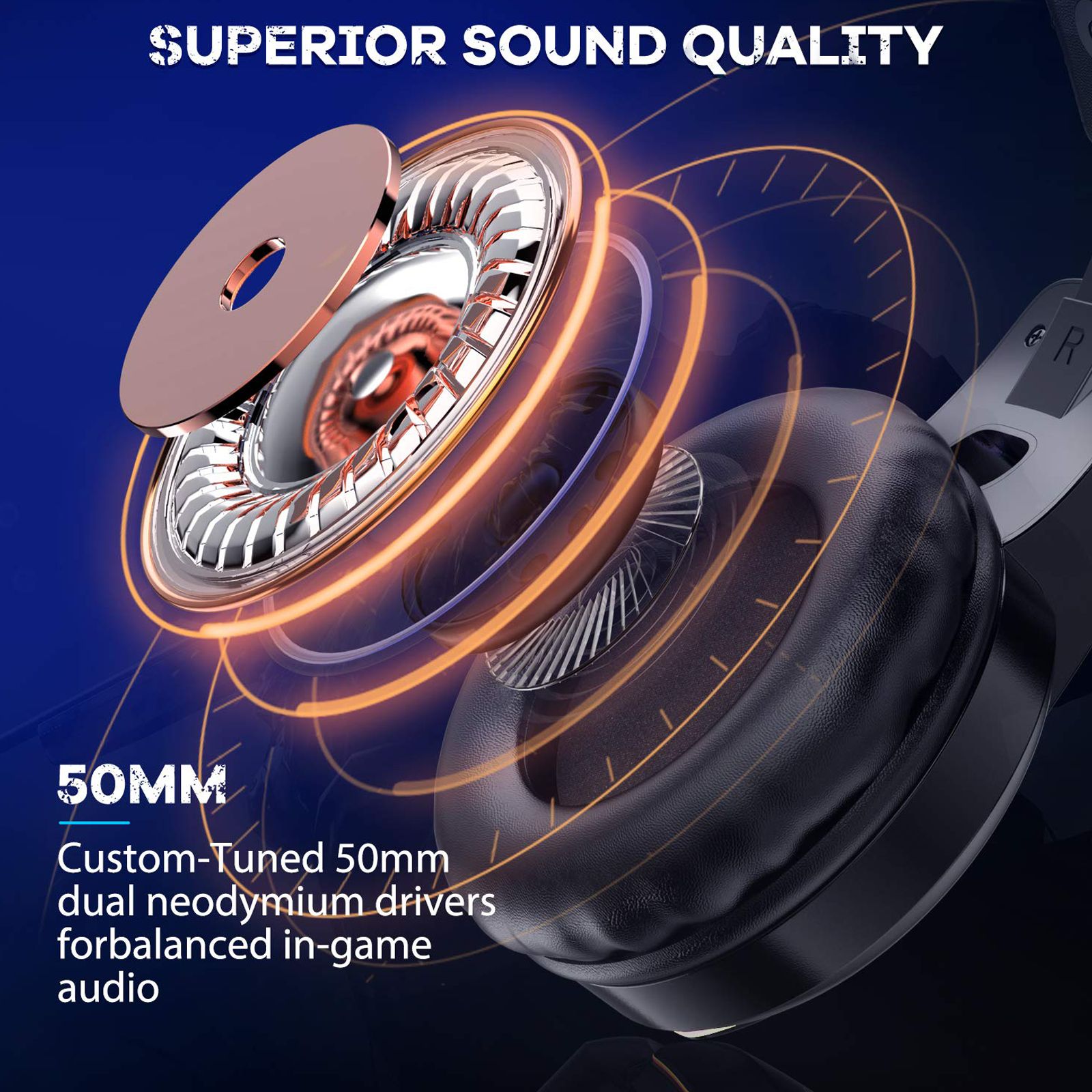 ONIKUMA K16 Wired Gaming Headphone with High Sensitive Noise Cancellation (Forbalanced Game Audio, Over Ear, Black)_7