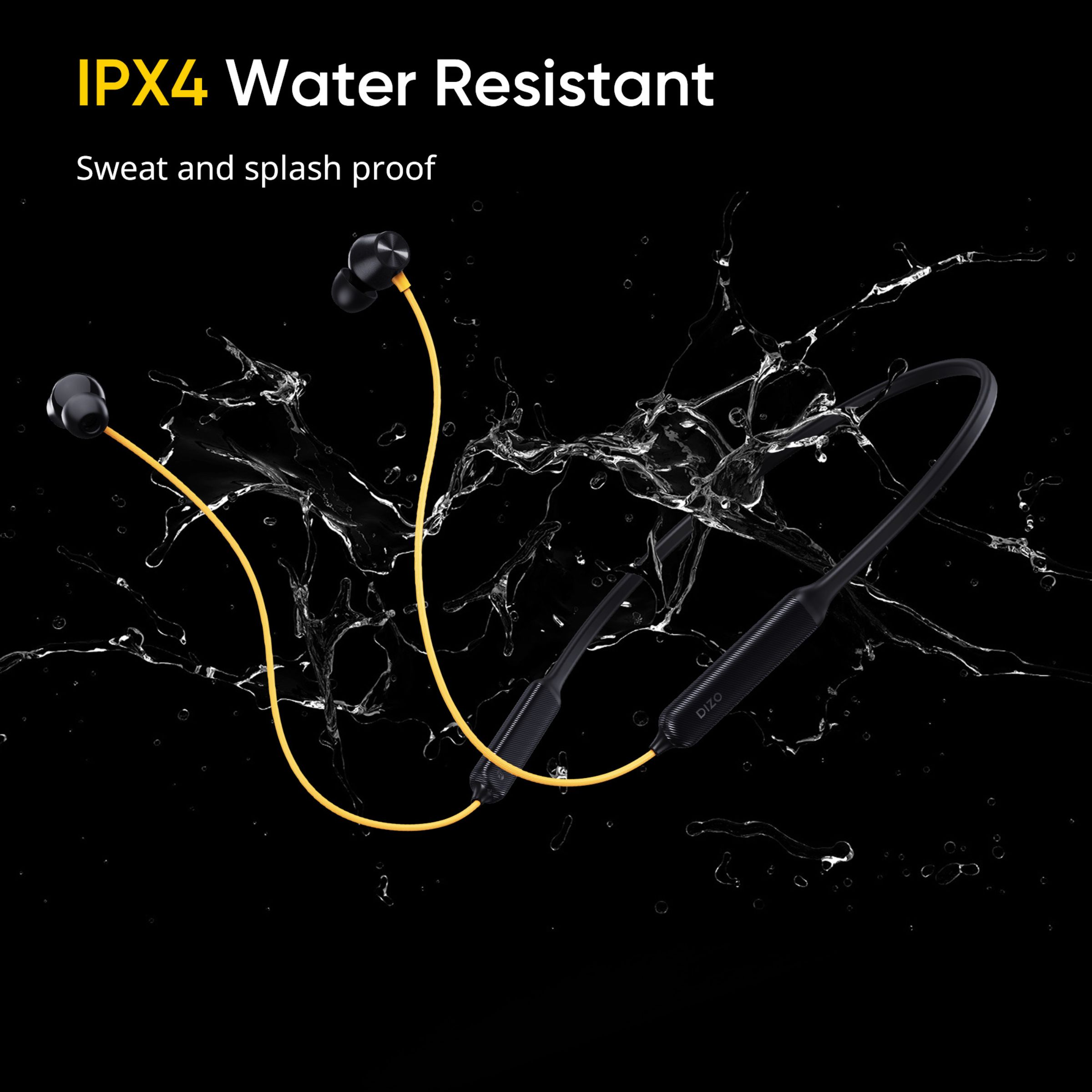 DIZO Wireless Power i Neckband with Environmental Noise Cancellation (IPX4 Water Resistant, Low Latency Game Mode, Yellow & Black) DIZO Wireless Power i Neckband with Environmental Noise Cancellation (IPX4 Water Resistant, Low Latency Game Mode, Yellow & Black)_8