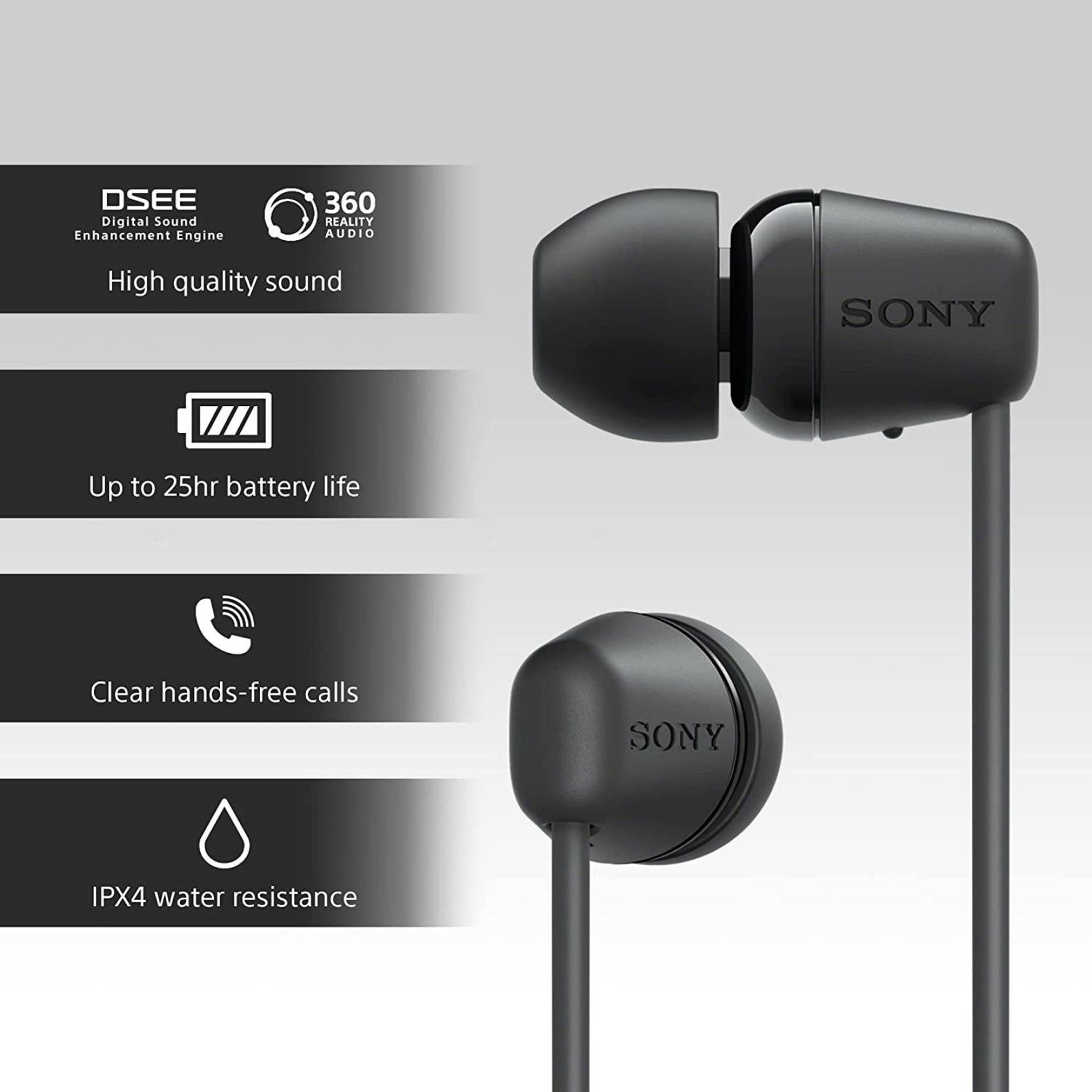 SONY WI-C100 Neckband (IPX4 Sweat & Splashproof, 25 Hours Playtime, Black)_7