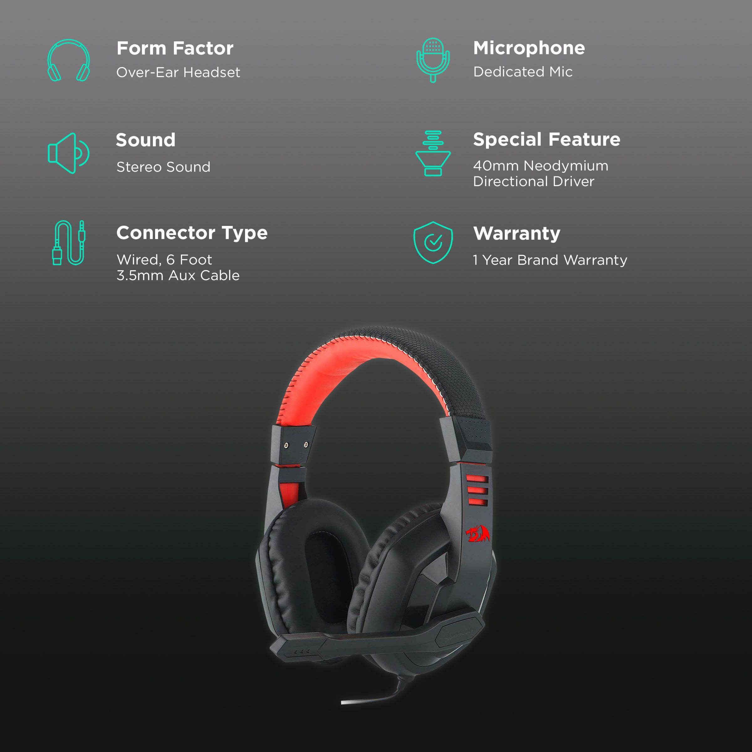 REDRAGON ARES H120 Wired Gaming Headset with Noise Isolation (Crystal Clear Sound, Over Ear, Black) REDRAGON ARES H120 Wired Gaming Headset with Noise Isolation (Crystal Clear Sound, Over Ear, Black)_2