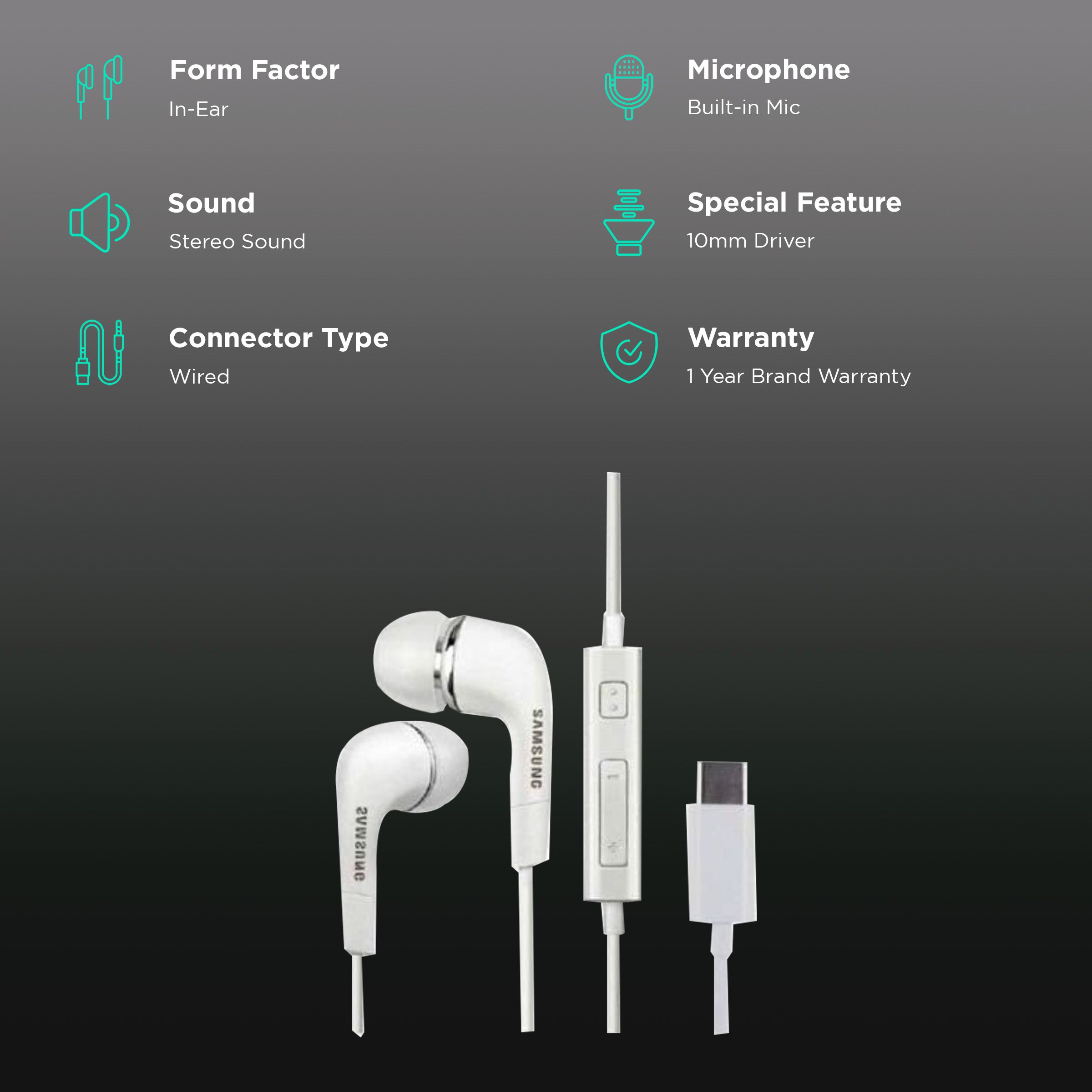 SAMSUNG IC050 In-Ear Wired Earphone with Mic (Type-C Interface Support, EO-IC050BWEGIN, White)_2