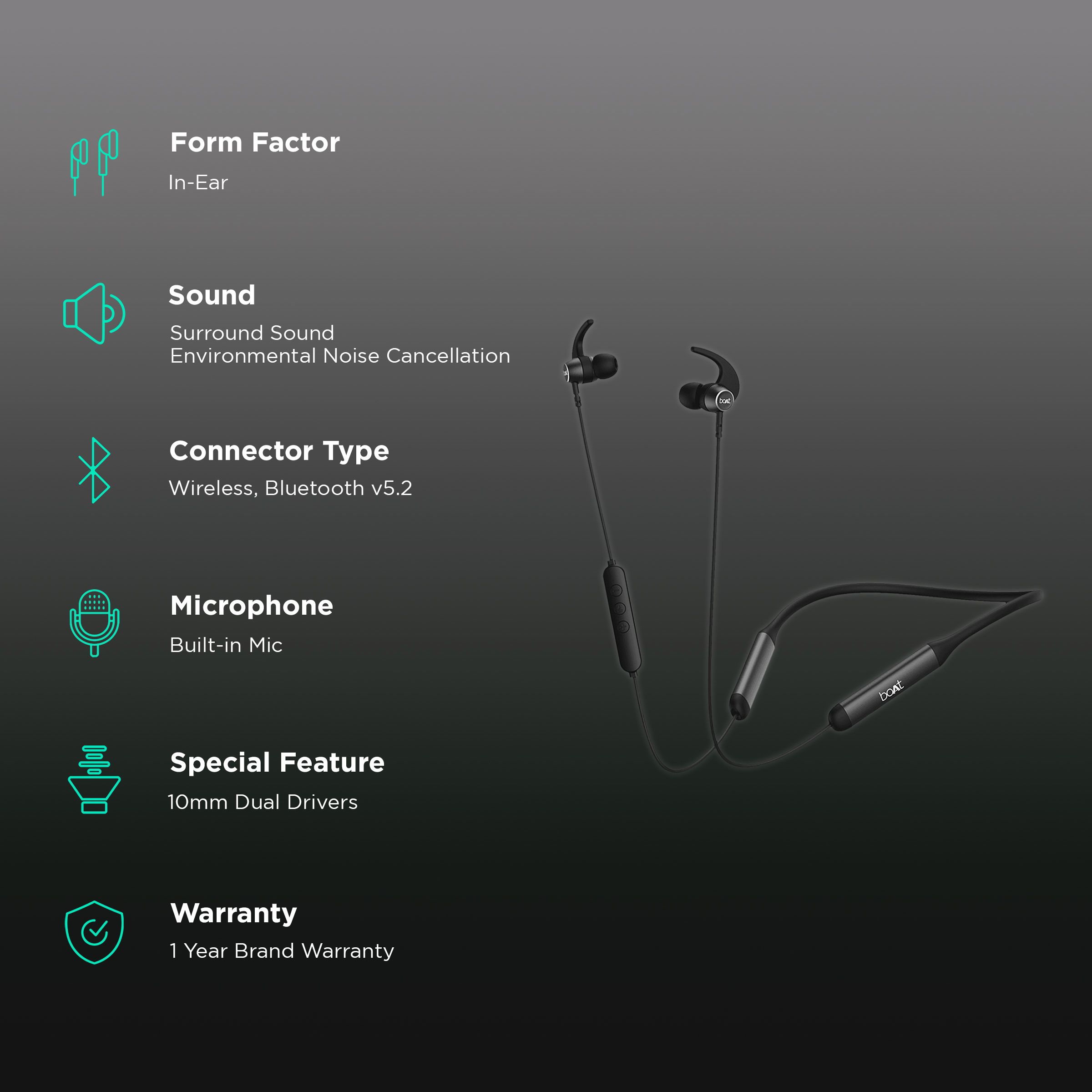 boAt Rockerz 330 Pro Neckband with Environmental Noise Cancellation Technology (IPX5 Water Resistant, ASAP Charge, Black)_2