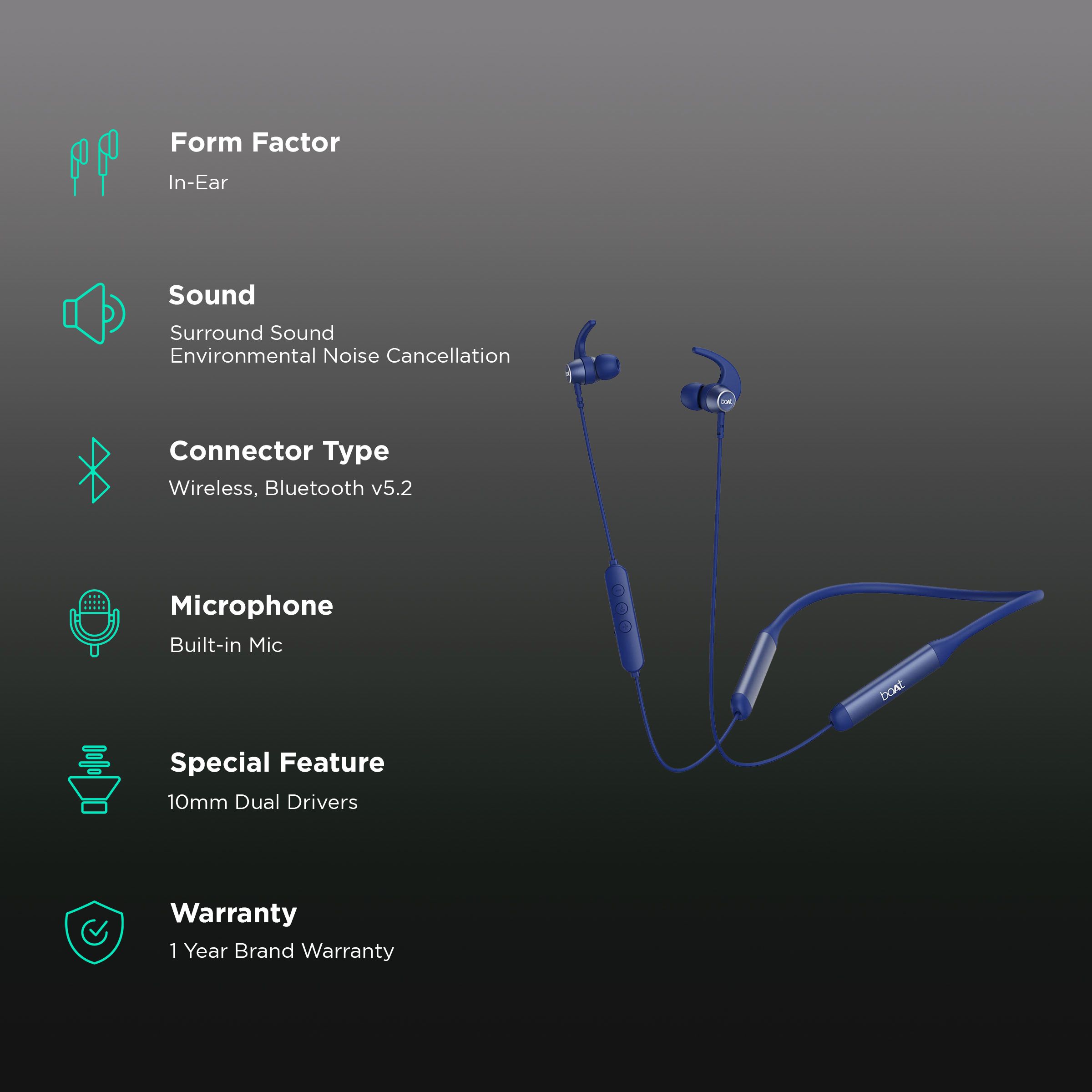 boAt Rockerz 330 Pro Neckband with Environmental Noise Cancellation Technology (IPX5 Water Resistant, ASAP Charge, Blue_2