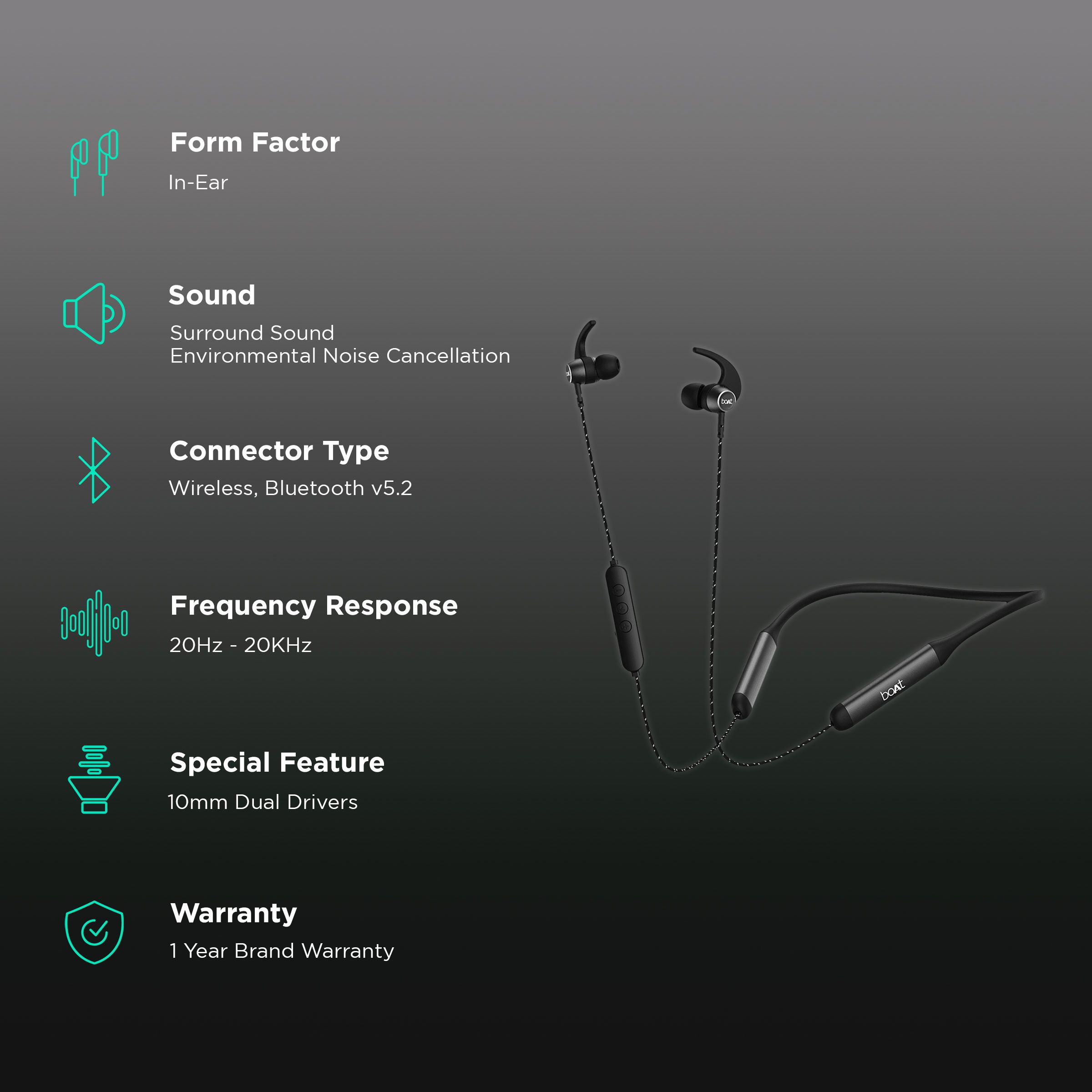 boAt Rockerz 333 Pro Neckband with Environmental Noise Cancellation Technology (IPX5 Water Resistant, ASAP Charge, Black) boAt Rockerz 333 Pro Neckband with Environmental Noise Cancellation Technology (IPX5 Water Resistant, ASAP Charge, Black)_2