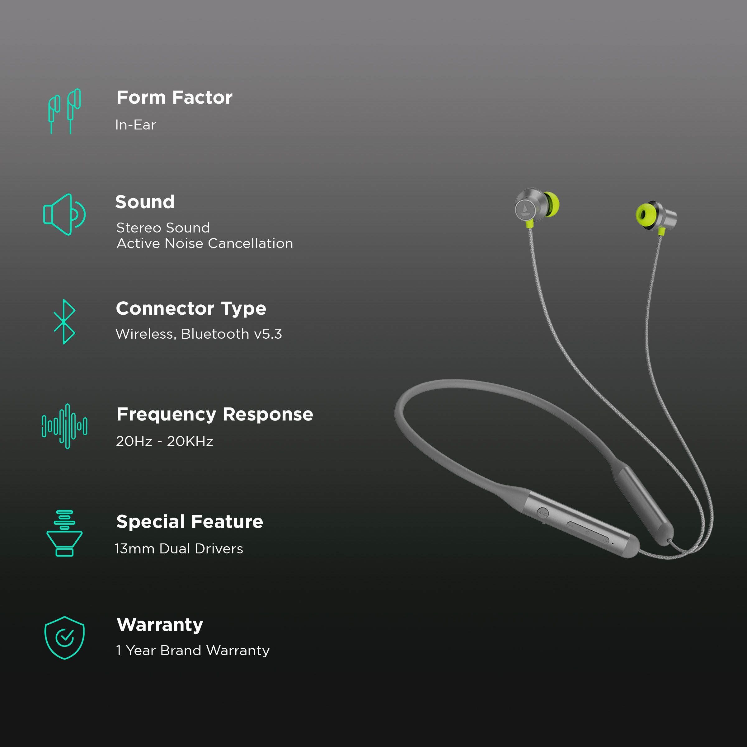 boAt Rockerz 333 Neckband with Active Noise Cancellation (IPX4 Water Resistance, Sweatproof, DIRAC Opteo Technology, Moon Grey)_2