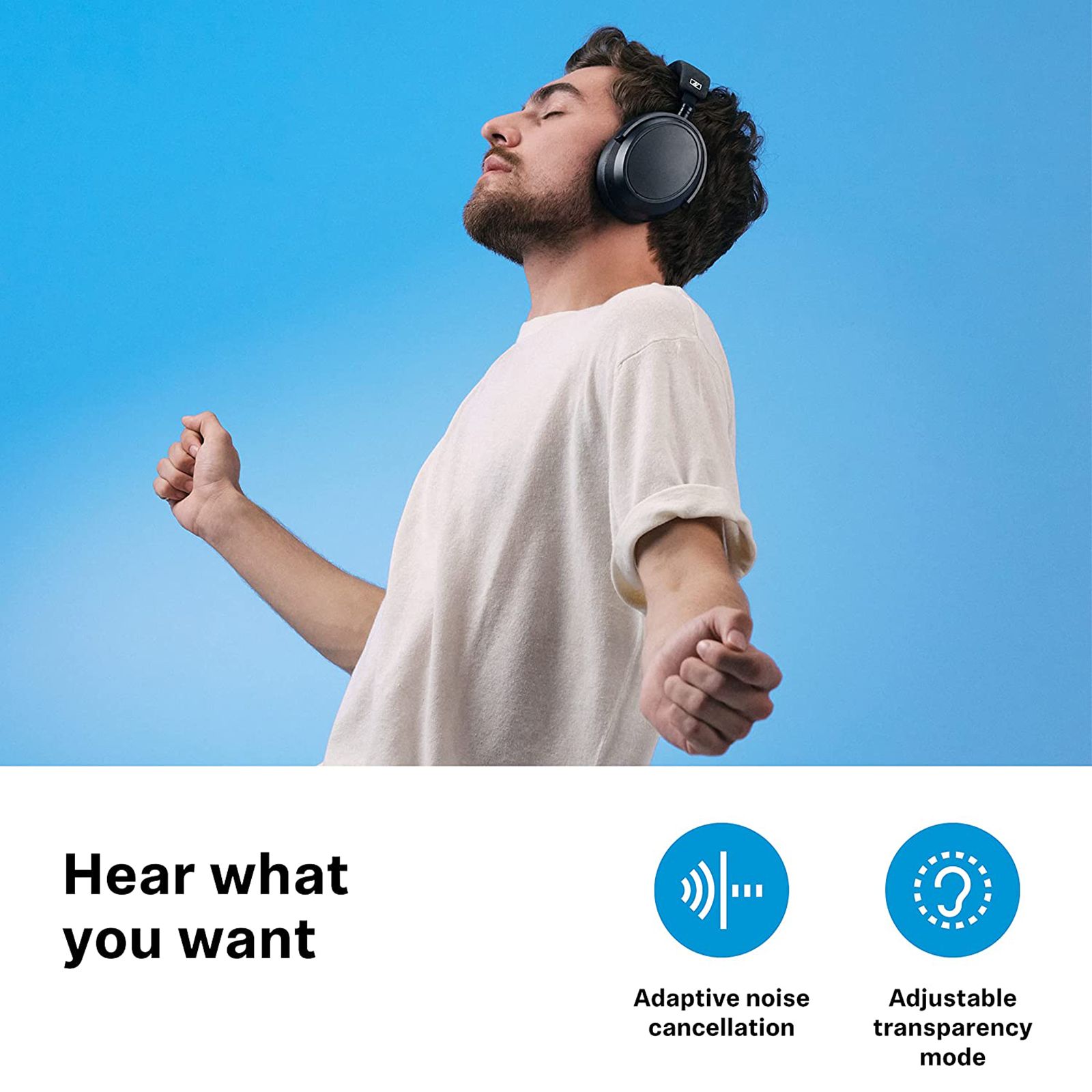 SENNHEISER Momentum 4 M4AEBT Bluetooth Headset with Mic (Adaptive Noise Cancellation, Over Ear, Black) SENNHEISER Momentum 4 M4AEBT Bluetooth Headset with Mic (Adaptive Noise Cancellation, Over Ear, Black)_4