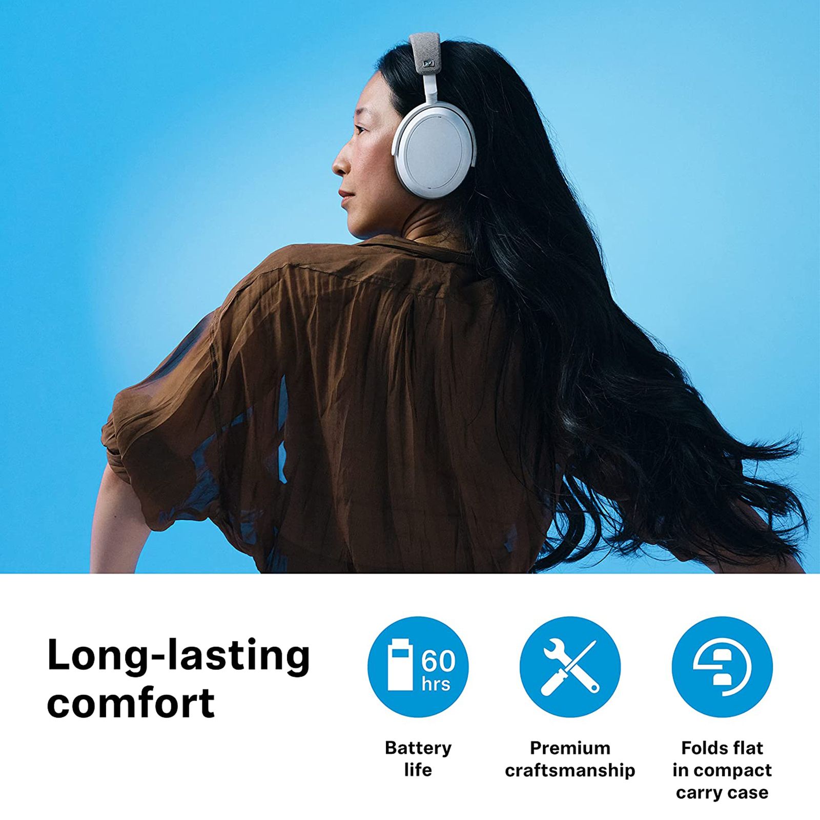 SENNHEISER Momentum 4 M4AEBT Bluetooth Headset with Mic (Adaptive Noise Cancellation, Over Ear, White) SENNHEISER Momentum 4 M4AEBT Bluetooth Headset with Mic (Adaptive Noise Cancellation, Over Ear, White)_6