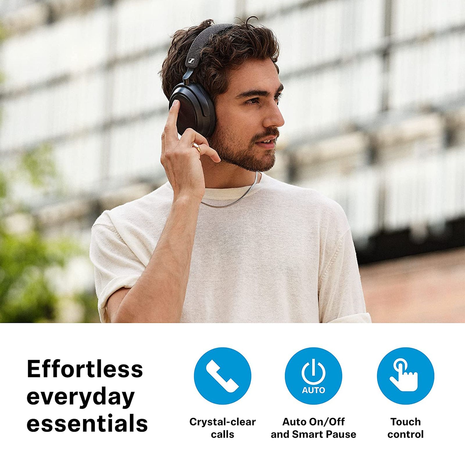 SENNHEISER Momentum 4 M4AEBT Bluetooth Headset with Mic (Adaptive Noise Cancellation, Over Ear, White) SENNHEISER Momentum 4 M4AEBT Bluetooth Headset with Mic (Adaptive Noise Cancellation, Over Ear, White)_7