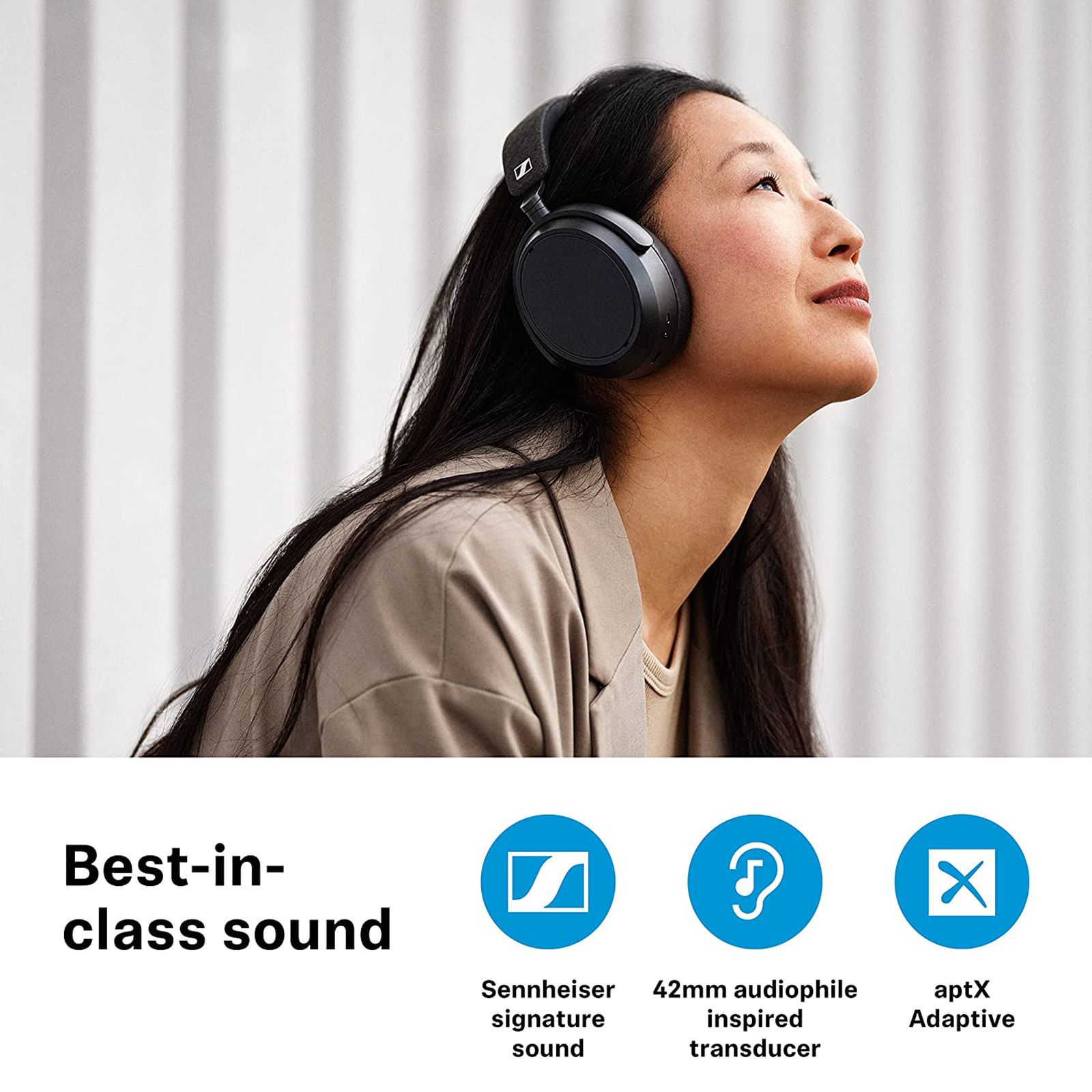 SENNHEISER Momentum 4 M4AEBT Bluetooth Headset with Mic (Adaptive Noise Cancellation, Over Ear, White) SENNHEISER Momentum 4 M4AEBT Bluetooth Headset with Mic (Adaptive Noise Cancellation, Over Ear, White)_3