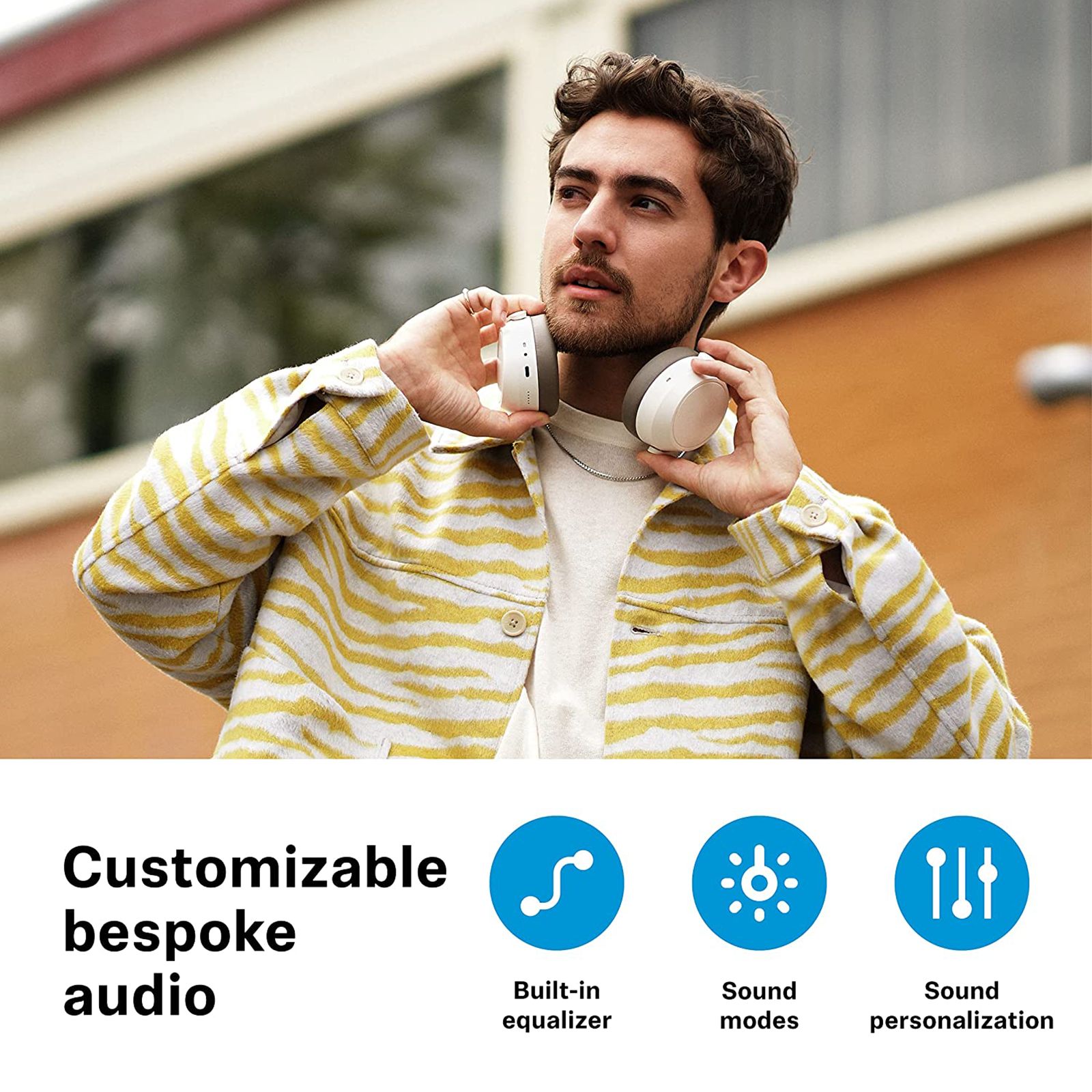 SENNHEISER Momentum 4 M4AEBT Bluetooth Headset with Mic (Adaptive Noise Cancellation, Over Ear, White) SENNHEISER Momentum 4 M4AEBT Bluetooth Headset with Mic (Adaptive Noise Cancellation, Over Ear, White)_4