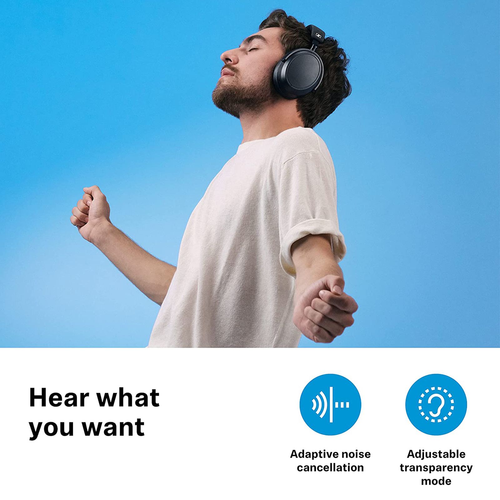 SENNHEISER Momentum 4 M4AEBT Bluetooth Headset with Mic (Adaptive Noise Cancellation, Over Ear, White) SENNHEISER Momentum 4 M4AEBT Bluetooth Headset with Mic (Adaptive Noise Cancellation, Over Ear, White)_5