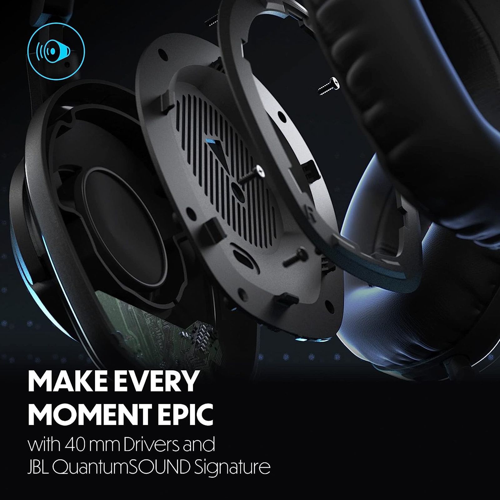 JBL Quantum 350 JBLQ350WLBLK Gaming Headphone (QuantumSOUND, Over-Ear, Black) JBL Quantum 350 JBLQ350WLBLK Gaming Headphone (QuantumSOUND, Over-Ear, Black)_5
