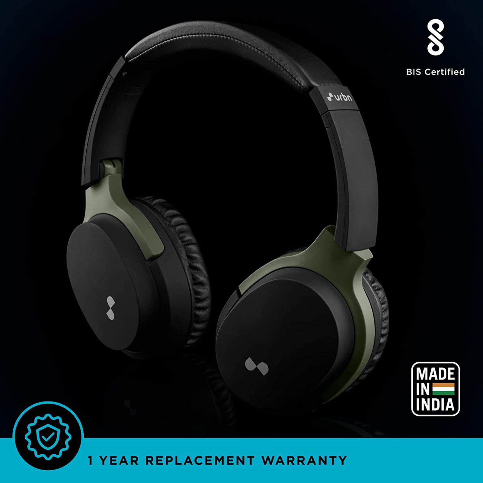 urbn Thump 550 Bluetooth Headphone with Mic (Upto16 Hours Playtime, Over-Ear, Camo)_3