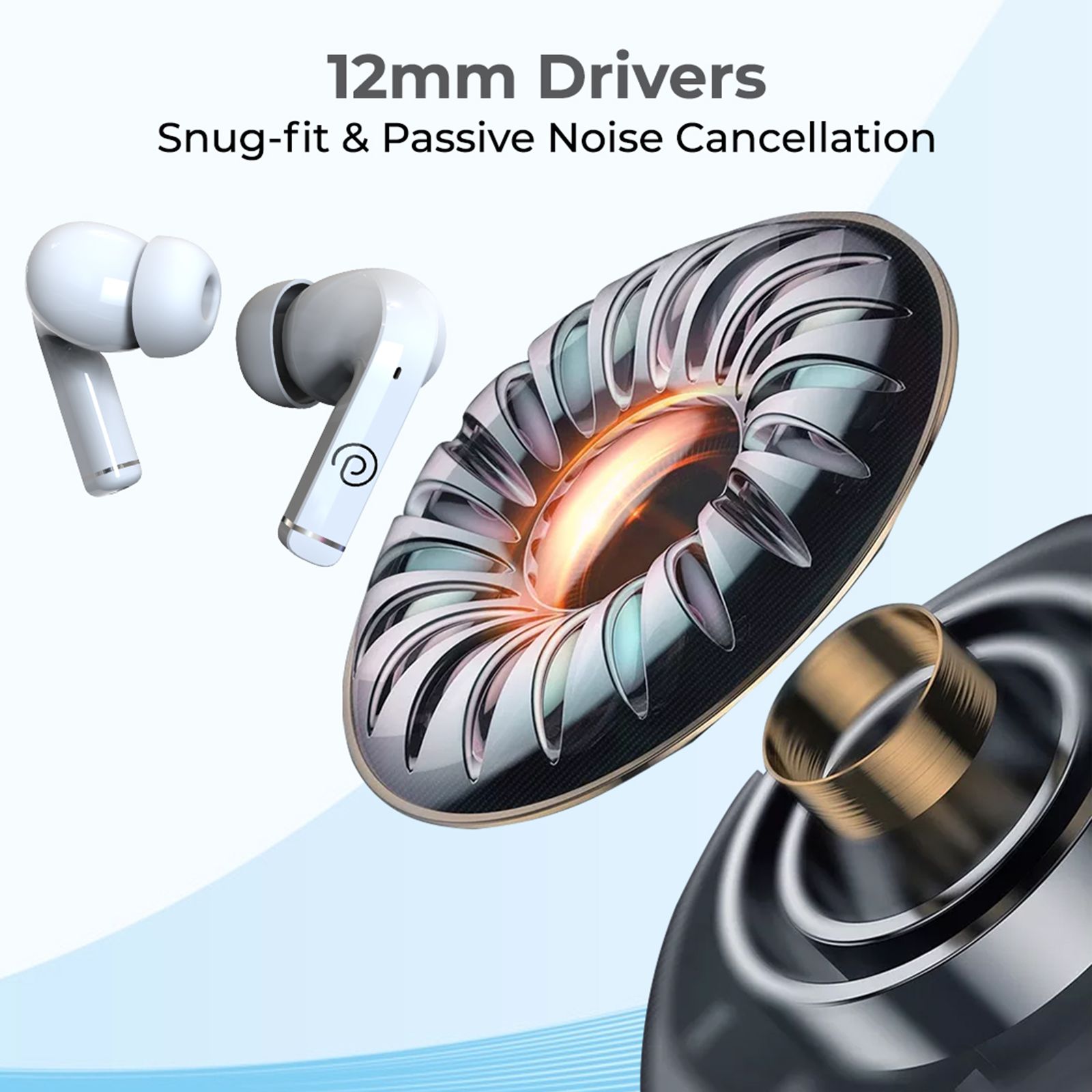 pTron Basspods P81 Pro 140318194 TWS Earbuds with Environmental Noise Cancellation (IPX4 Water Resistant, Upto 50 Hours Playback, White)_6