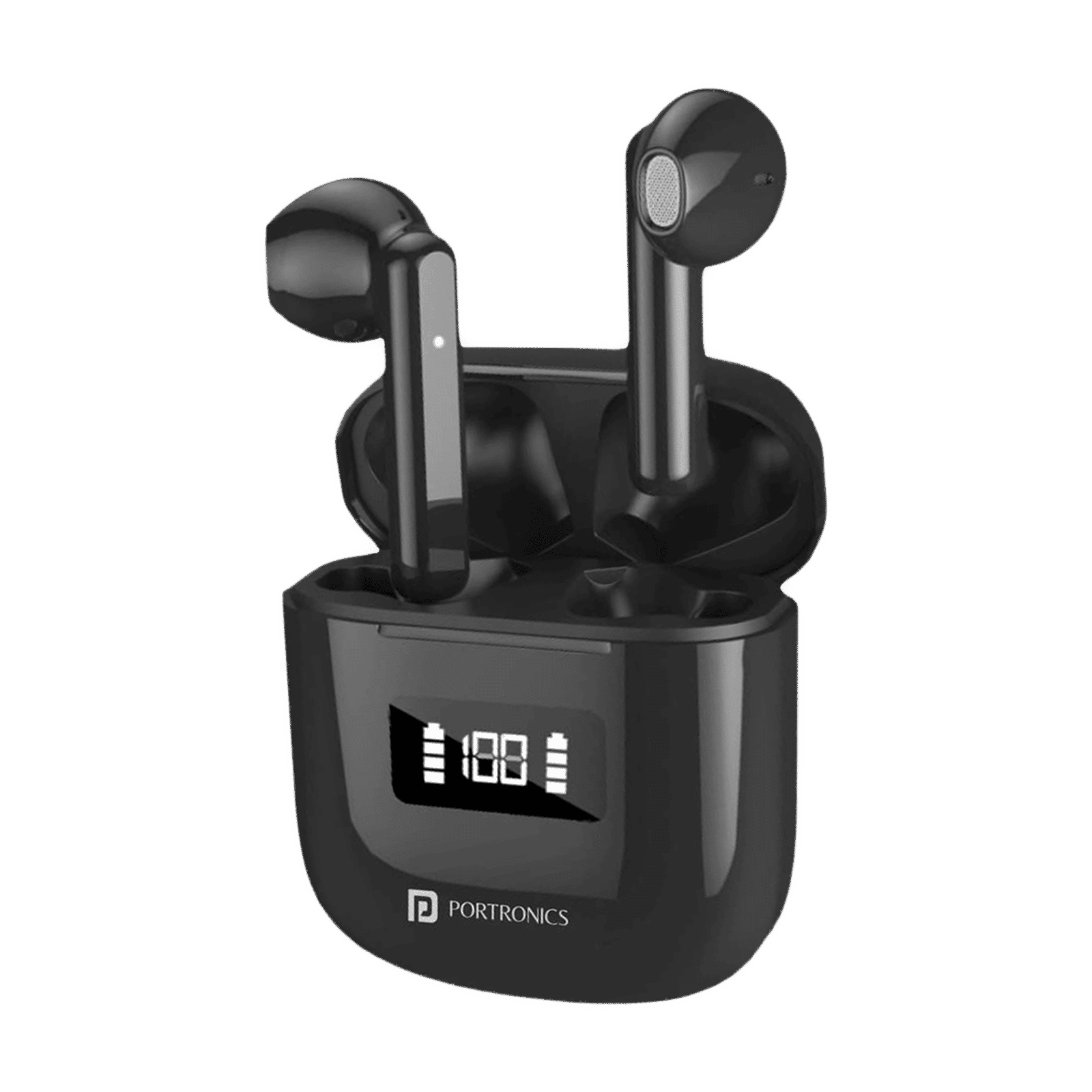 PORTRONICS Harmonics Twins 26 POR 1701 TWS Earbuds with Environmental Noise Cancellation (IP54 Water Resistant, 13mm Driver, Black)_1
