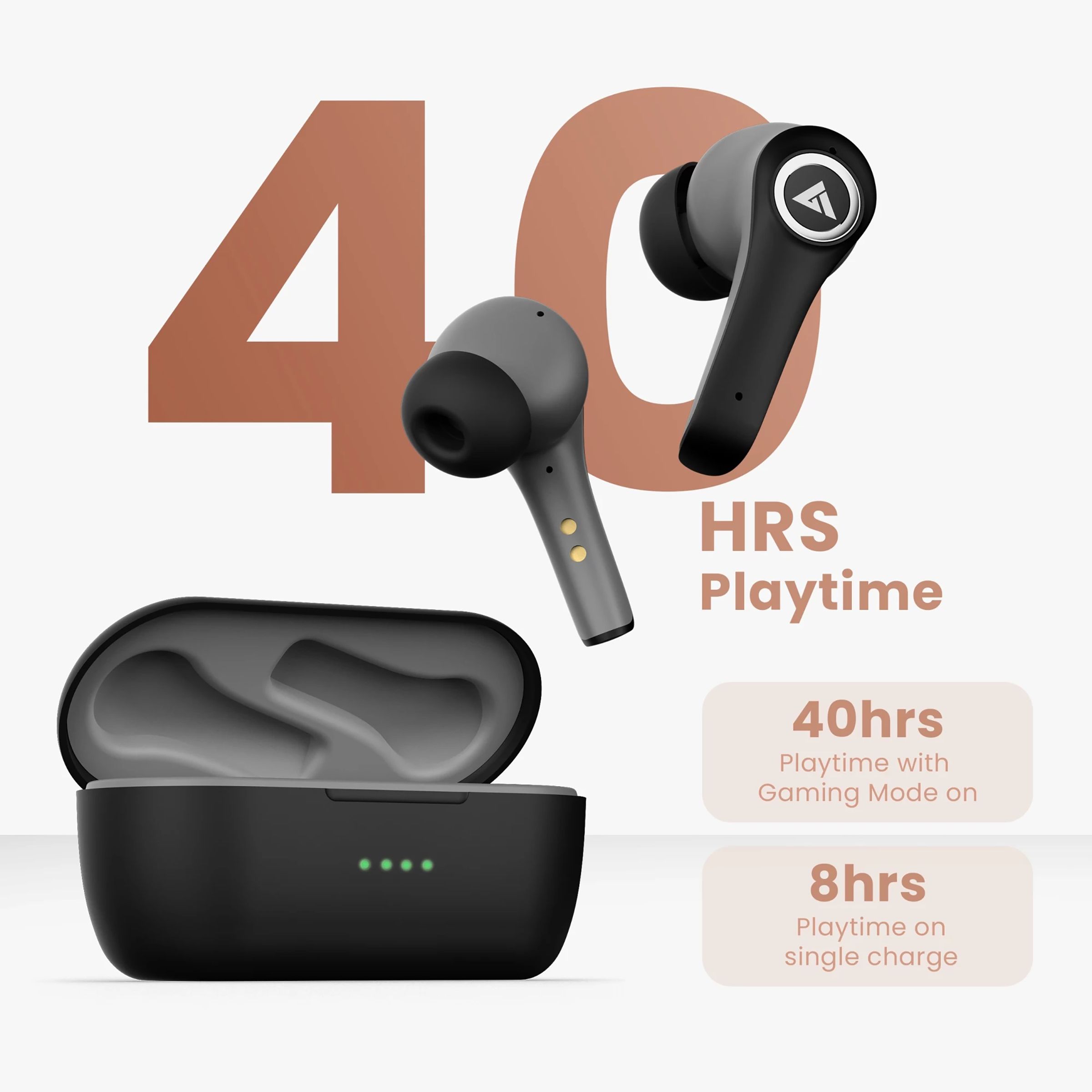 GOBOULT AirBass X50 TWS Earbuds with Environmental Noise Cancellation (IPX5 Sweat Resistant, Upto 40 Hours Playback, Black) GOBOULT AirBass X50 TWS Earbuds with Environmental Noise Cancellation (IPX5 Sweat Resistant, Upto 40 Hours Playback, Black)_5