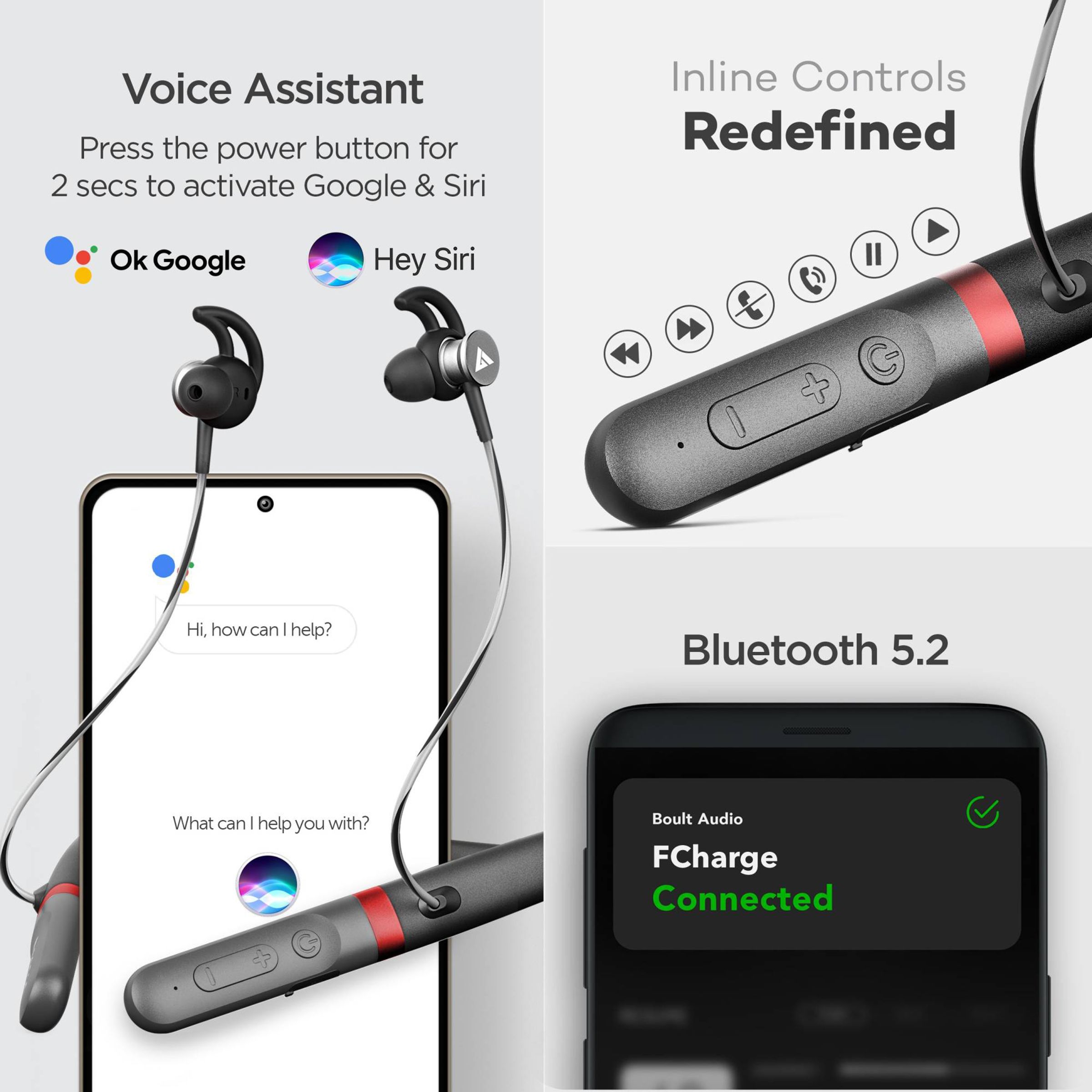 GOBOULT ProBass Fcharge Neckband with Environmental Noise Cancellation (IPX5 Water Resistant, Upto 40 Hours Playback, Black) GOBOULT ProBass Fcharge Neckband with Environmental Noise Cancellation (IPX5 Water Resistant, Upto 40 Hours Playback, Black)_5